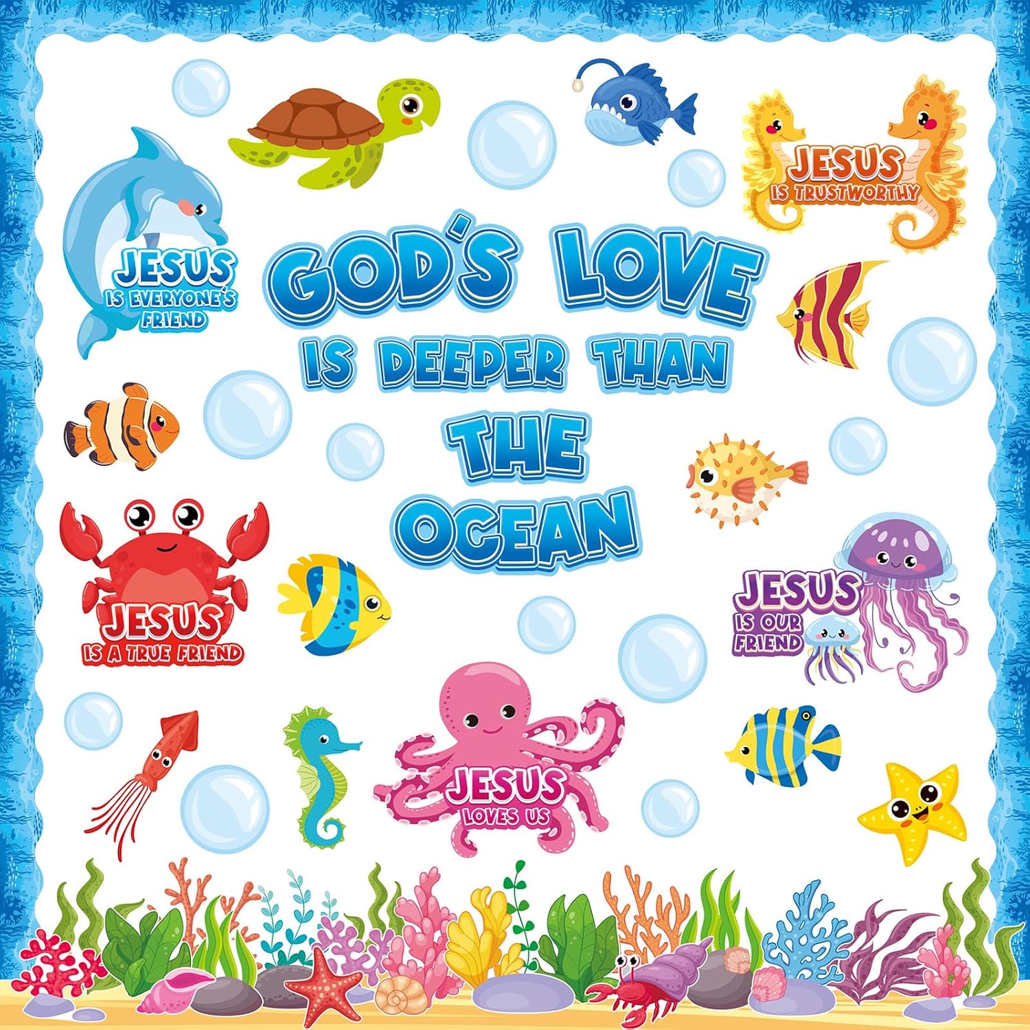 74 Pcs Under The Sea Bulletin Board Set Jesus Philippines | Ubuy
