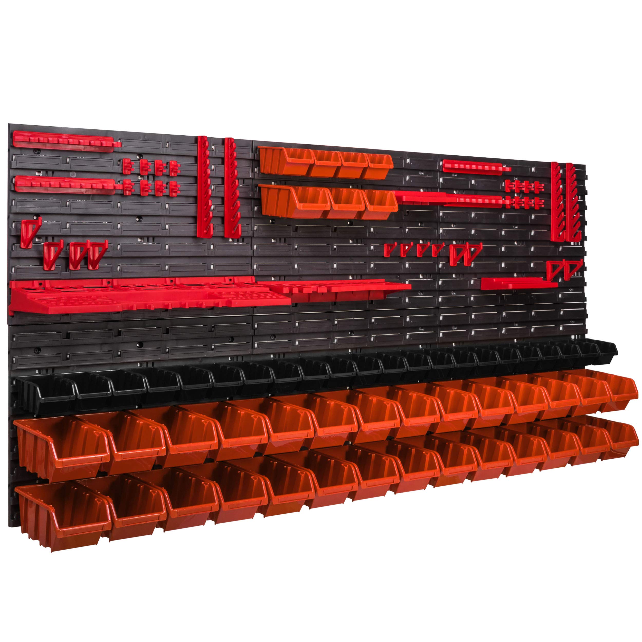 System przechowywania, regał ścienny 1728 x 780 mm, uchwyty narzędziowe, 57 szt. Pudełka do układania w stos, regał do przechowywania, bardzo mocne płyty ścienne