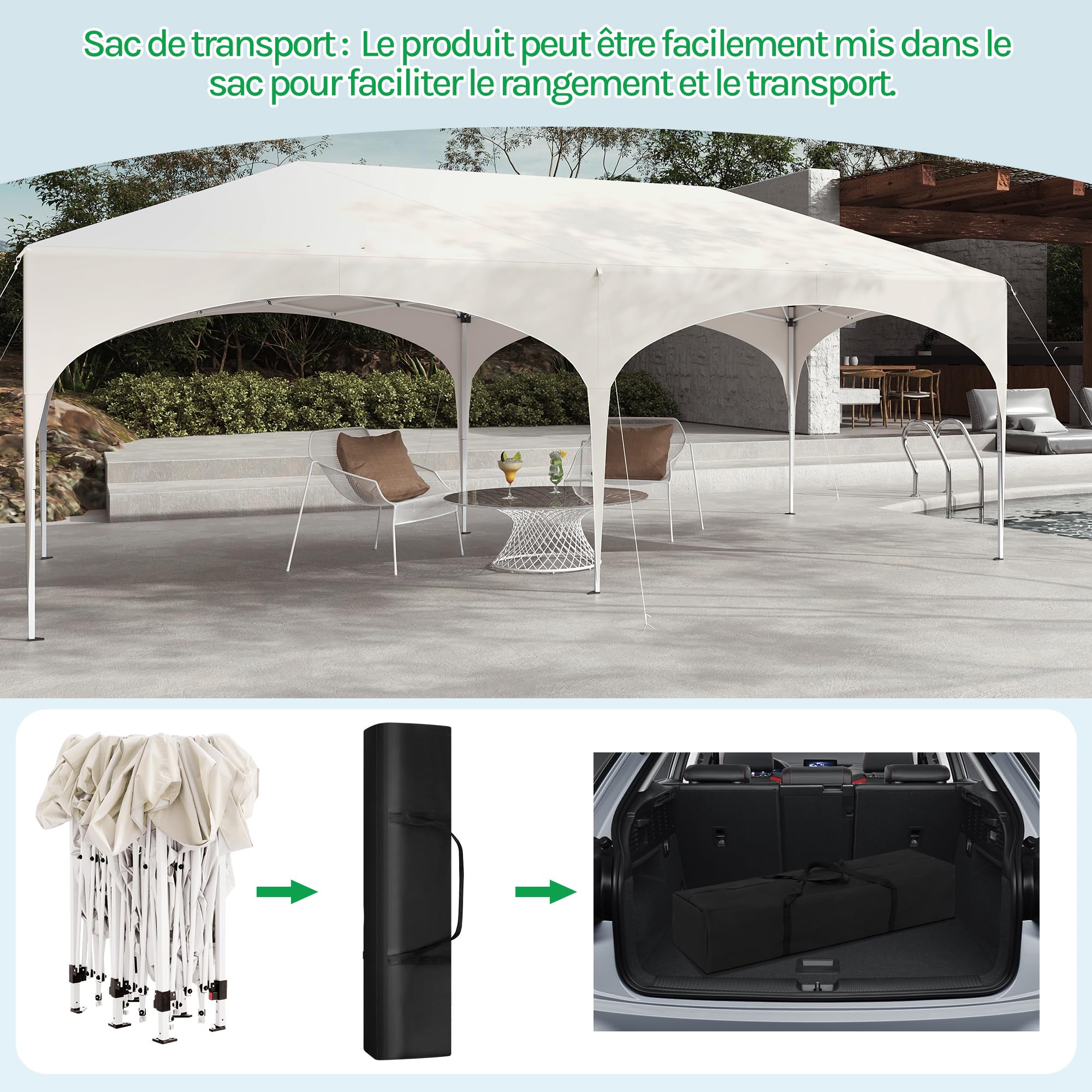 Laneetal Barnum 3x6m Pop up avec 6 parois Tonnelle de Jardin Pliante Beige