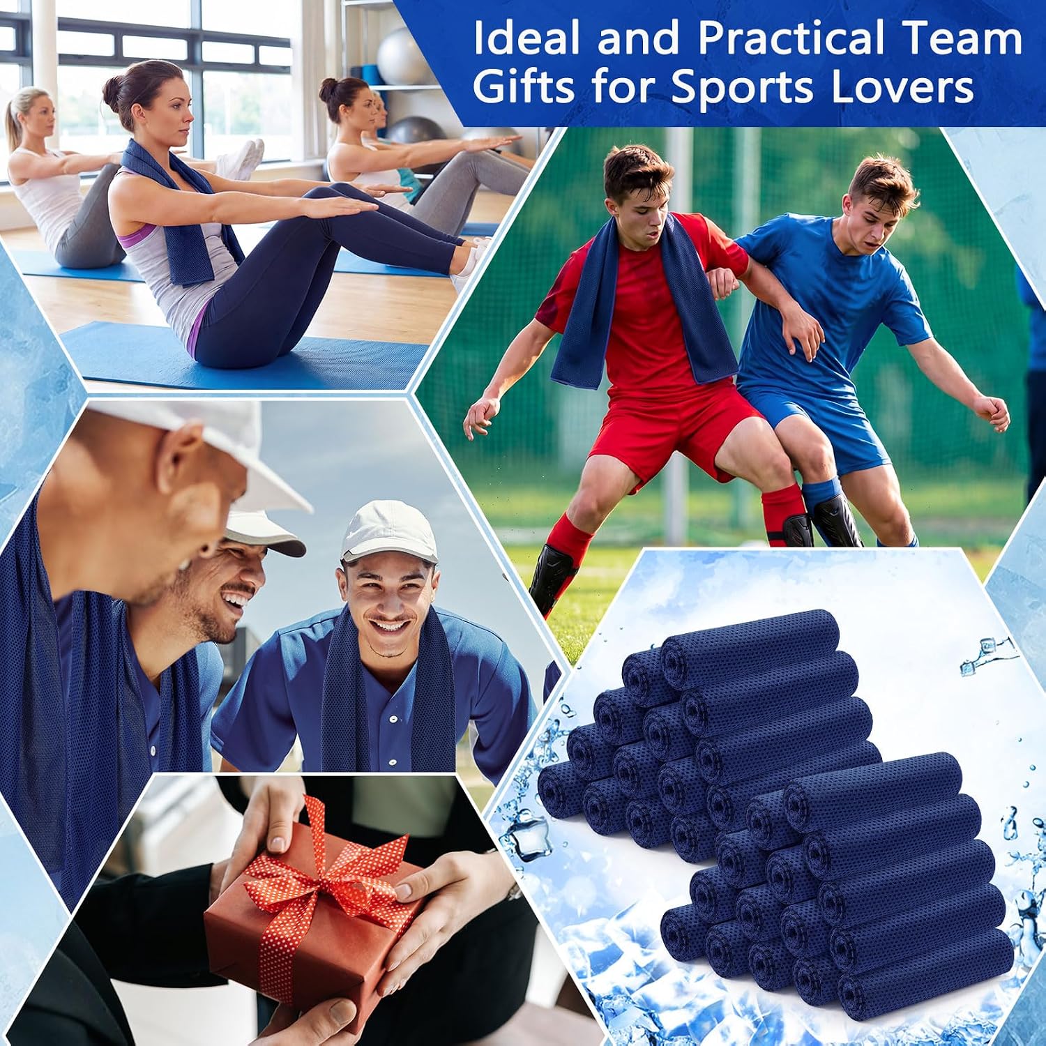 Hosuly 30 Pack Cooling Towels, 40"x12" Ice Breathable Soft Chilly Sweat Rag Microfiber Workout Rags for Gym Cooling Towels for Neck and Face for Yoga Golf Sport Running