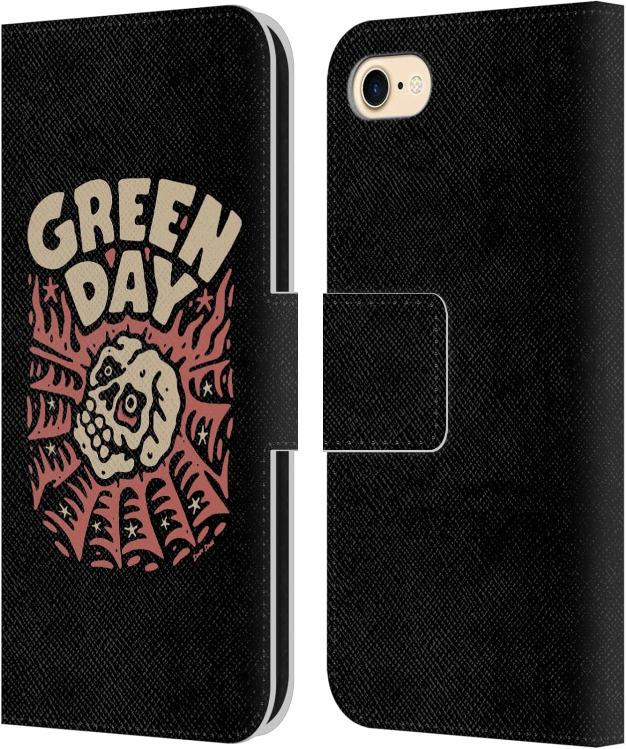 Head Case Designs Officially Licensed Green Day Bolts Graphics Leather Wallet Case Compatible with Apple iPhone 7/8 / SE 2020 & 2022