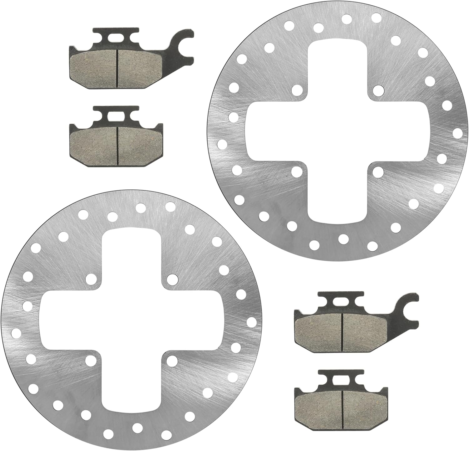 Caltric Front Brake Disc Rotor & Brake Pads Compatible with Can Am Outlander 500 650 2006-2012 / Outlander 400 2003-2014 705600603