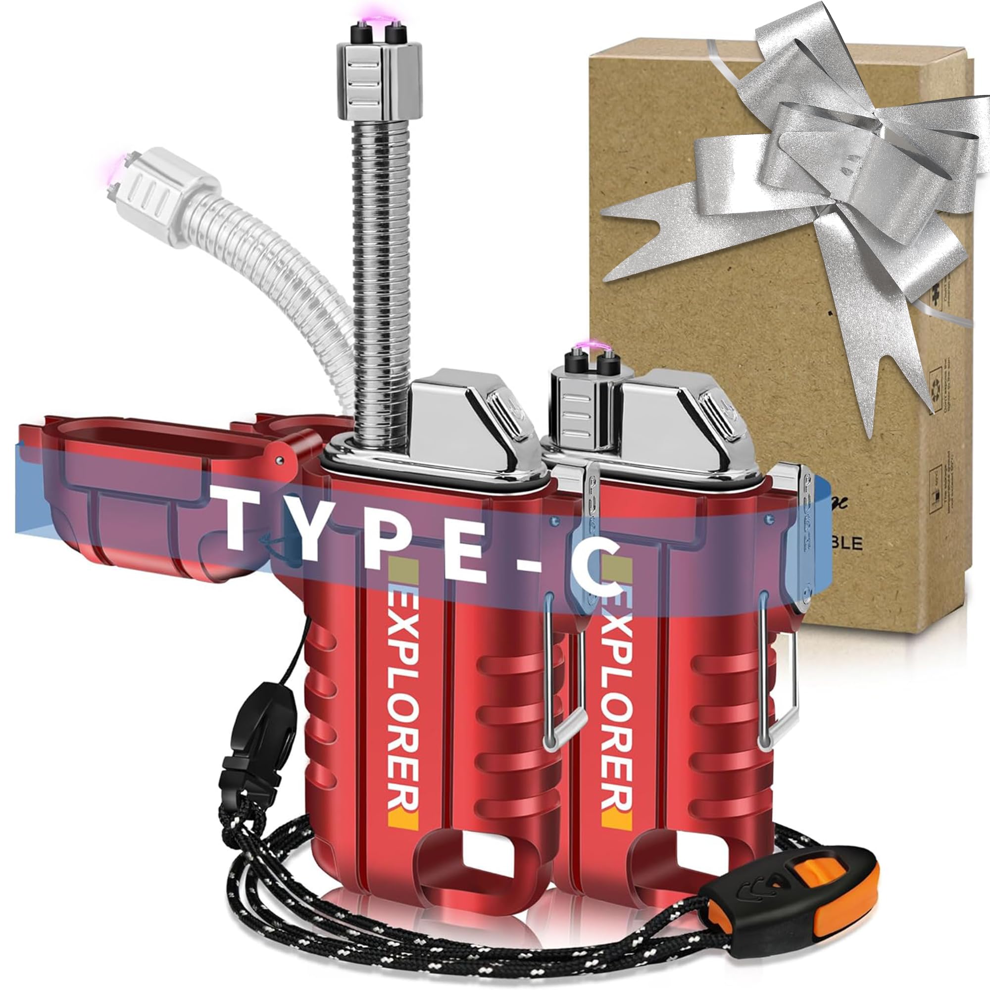 lafagietUSB C Rechargeable Lighter, 360° Flexible Neck, Wind & Water Proof, Electric Arc Lighters for Candle, Camping