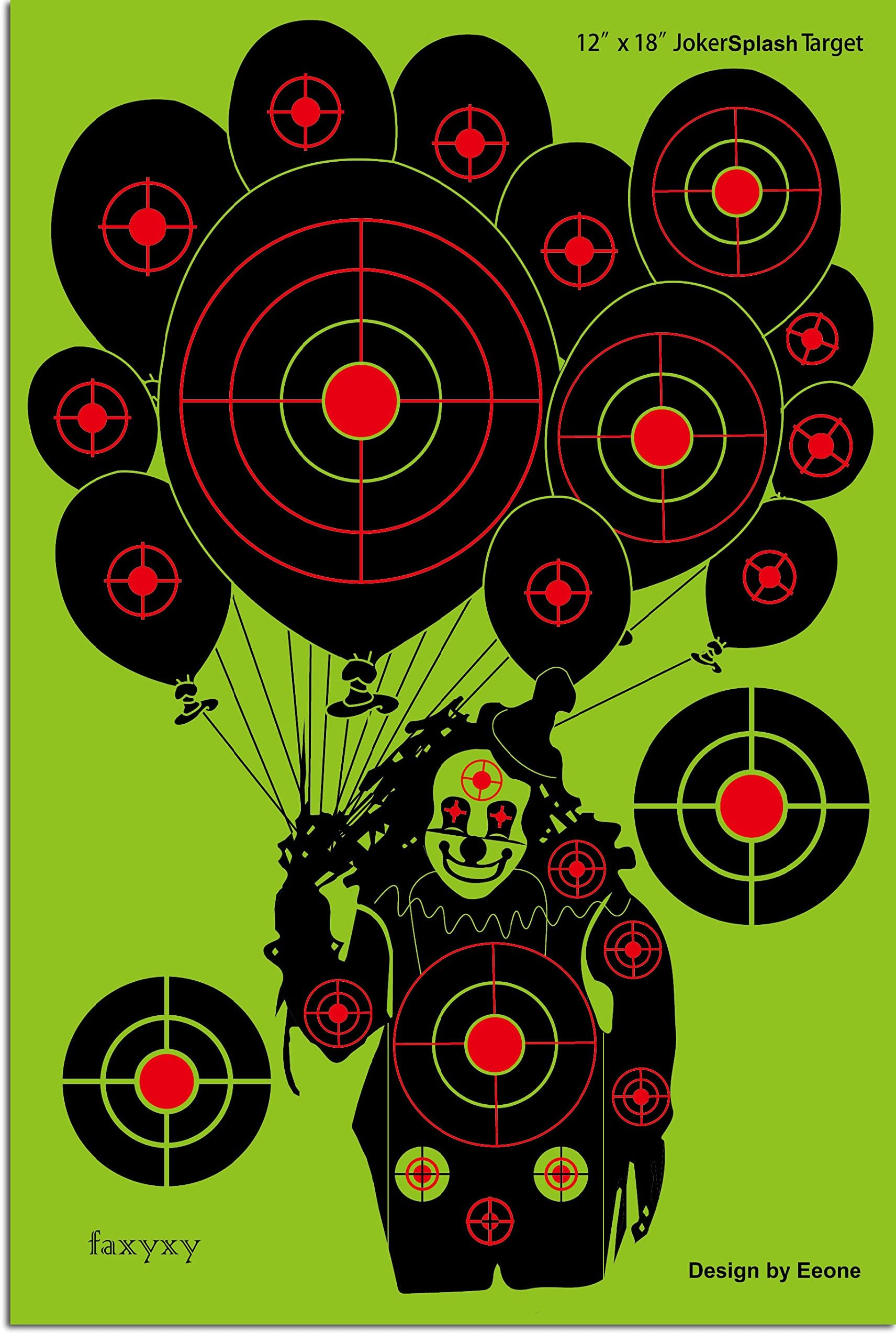 Skeleton Zombie Shooting Targets Range Paper Target 19 Pack Practice 12 x18 inch, Indoor/Outdoor Shots Bright Fluorescent Green, Great for All Firearms, Airsoft, Pellet Guns