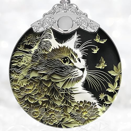 Adorno de Navidad para gatos de vidrieras, regalo de Navidad para amantes de los gatos