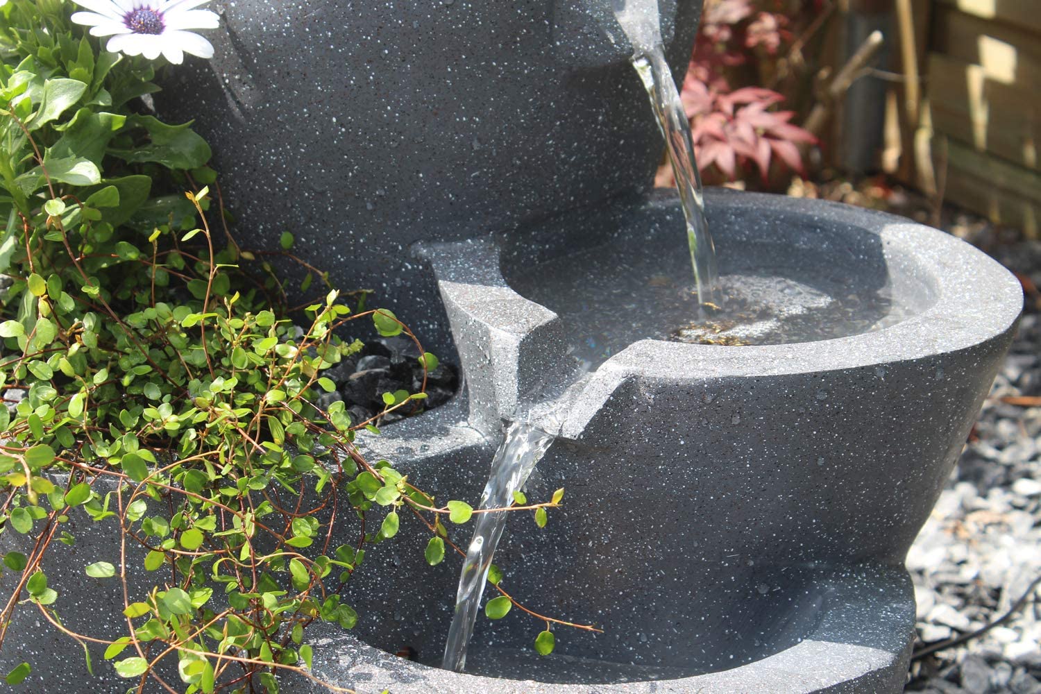 Fuente de Jardín Iluminada Grande Arnusa - Fuente de Agua de 59 cm - Decoración de Jardín Interior y Exterior - Se Puede Plantar