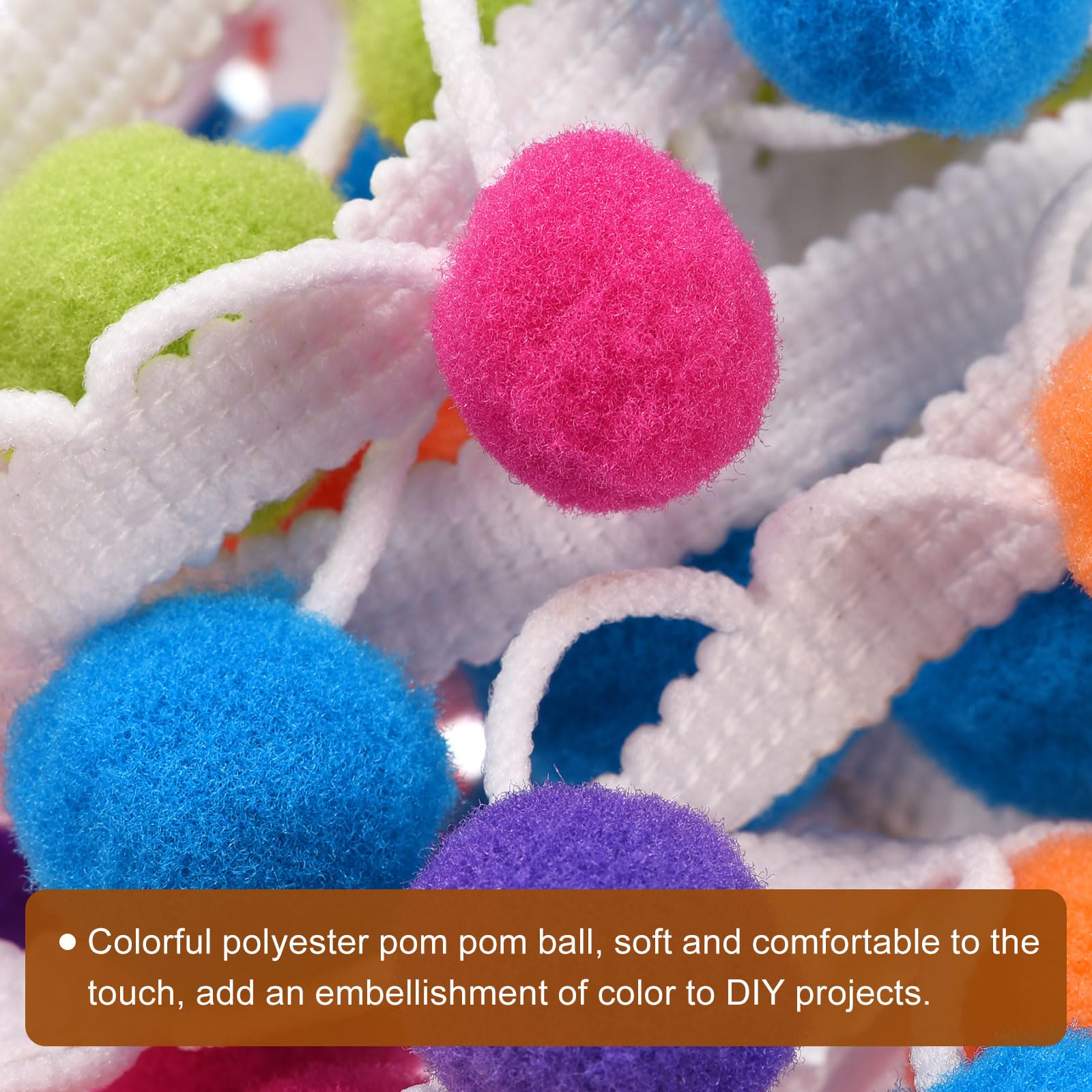 Ruban De Pompon A Coudre Ruban à Pompons 5m - Multicolore - Décoration DIY Galon Pompon Extérieur