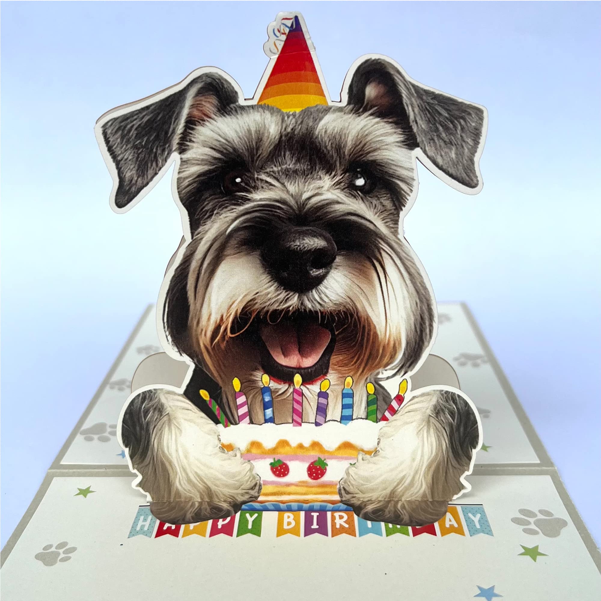 Amazon | Crazytops Schnauzer Dog 3D 誕生日 面白い ポップアップ