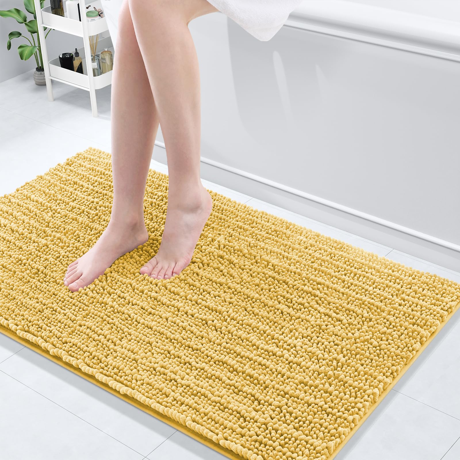 Arotive Luxury Chenille Bathroom Rug Mat, Extra Soft Thick Absorbent Shaggy Bath Rugs, Non-Slip Machine Wash Dry, Plush Bath Mats for Bathroom, Shower