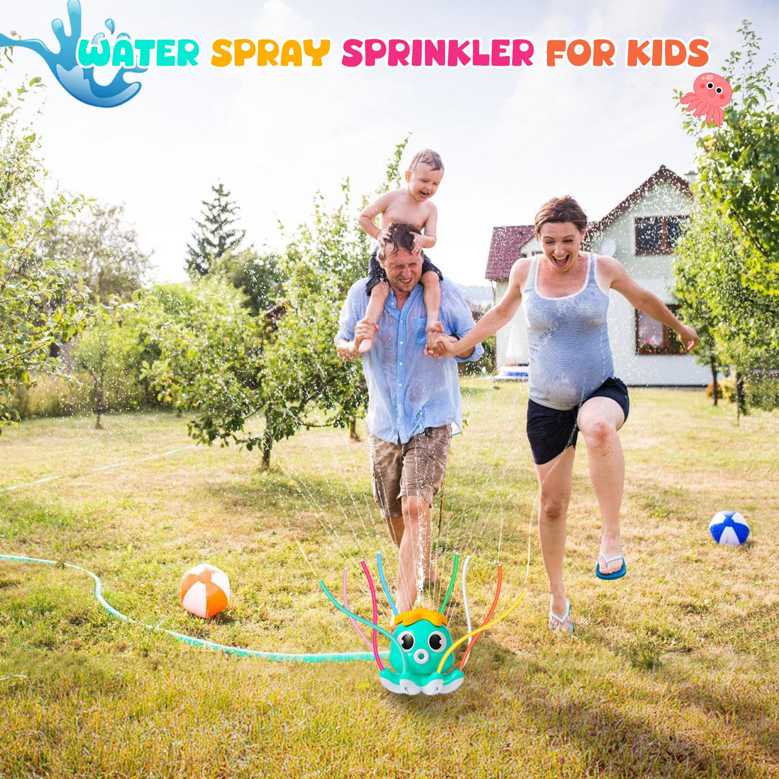 Lekwaiin Oktopus Wasserspielzeug - Sprinkler Für Kinder Ab 3 Jahren