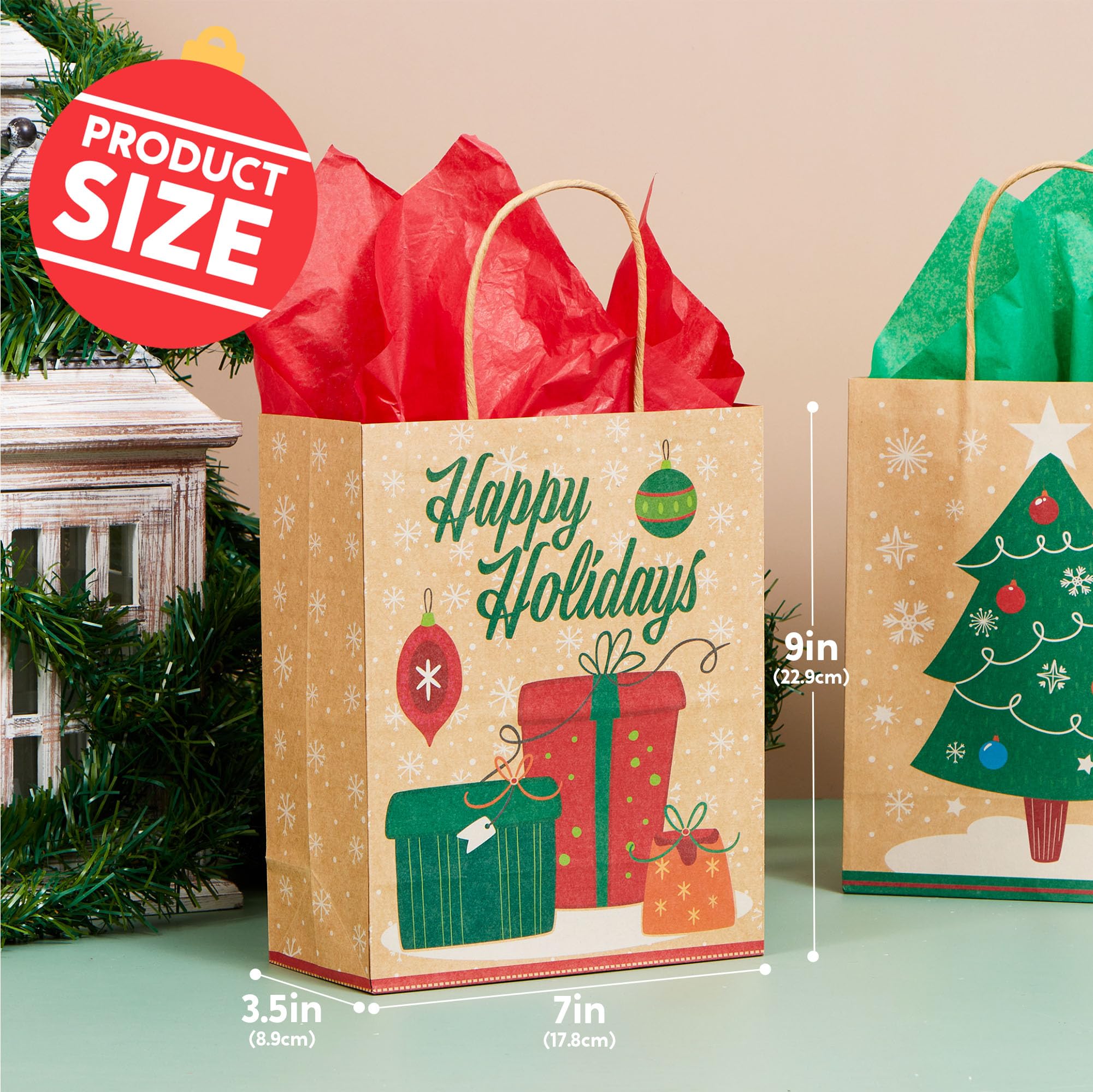 JOYIN 20 Sacs-cadeaux En Papier S Avec Poignée De Noël,avec 6