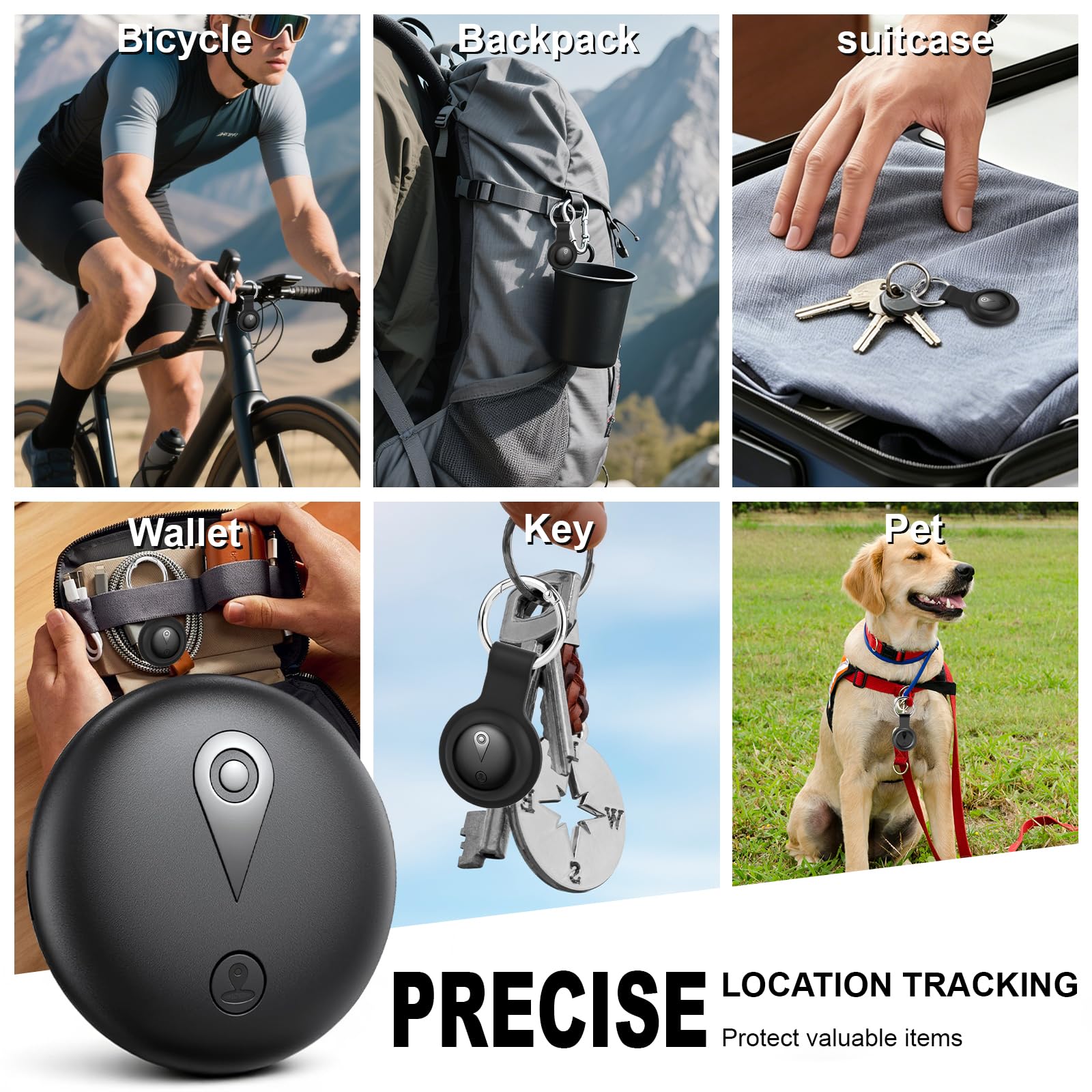 2 Mini GPS Tracker Magnetisch – Fahrzeugortung ohne monatliche Gebühr, Echtzeit-GPS-Tracker mit Smartphone-App für Android & iOS, GPS Auto Tracker, für Autos, Fahrräder, Gepäck, Haustiere,Schwarz