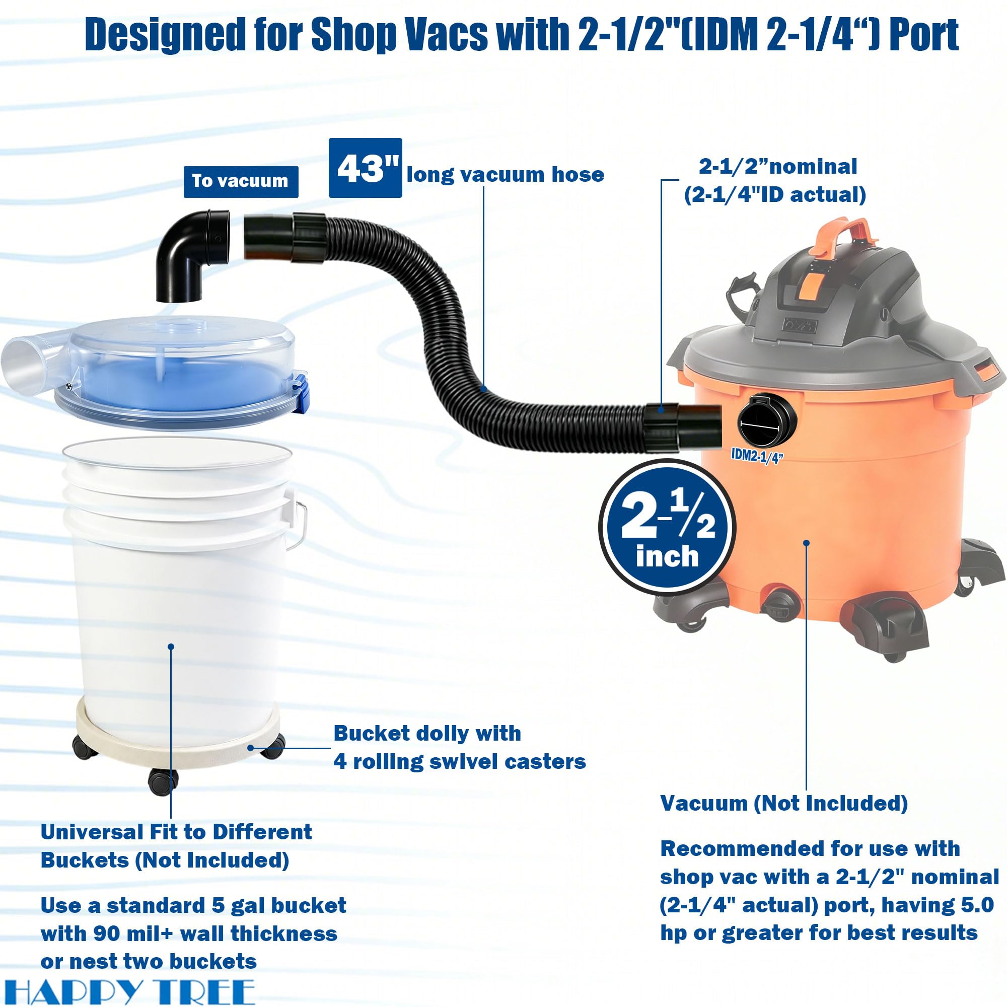 Happy Tree Cyclone Dust Separator - Maximize Vacuum Suction -6 Happy Tree Cyclone Dust Separator - Maximize Vacuum Suction -6