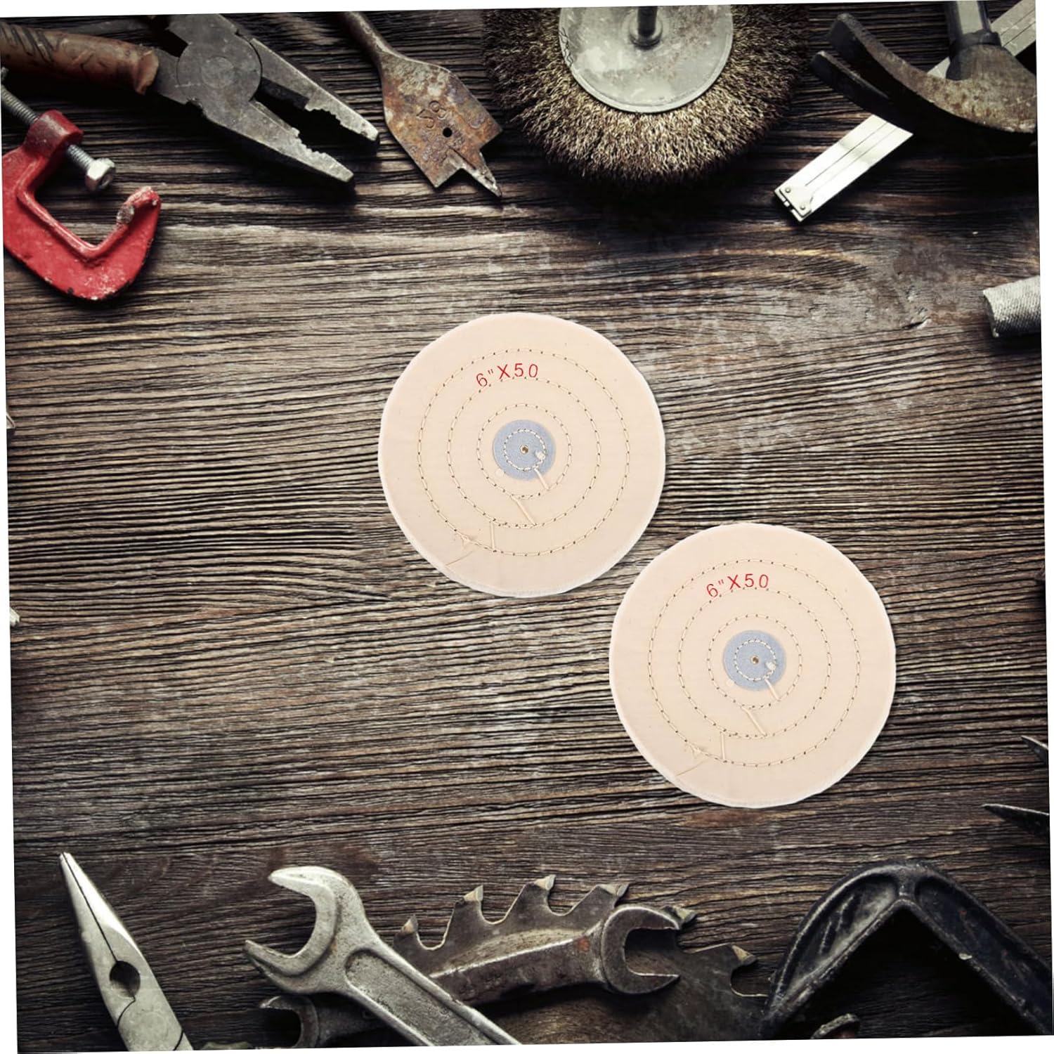 NUOBESTY 5pcs Rotary Tool Polishing Wheel Kit Cotton Polishing Wheels for Car Metal Mirror Finish