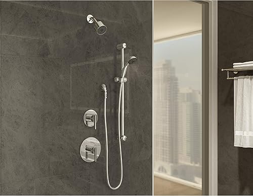 Miniatura 6 de Symmons 3505-H321-V-CYL-BMB1.5TRM - Moldura de ducha de 2 manijas con 1 pulverizador de ducha de mano en negro mate (válvulas no incluidas)