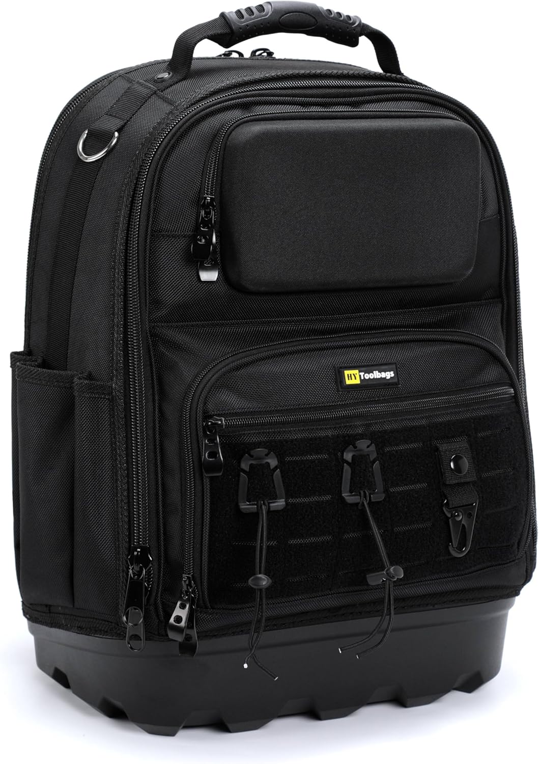 Tool Backpack/Tool Bag with 37 Pockets, Heavy Duty Nylon Stitching, Padded Back and Shoulders, Front EVA Case, Waterproof Base