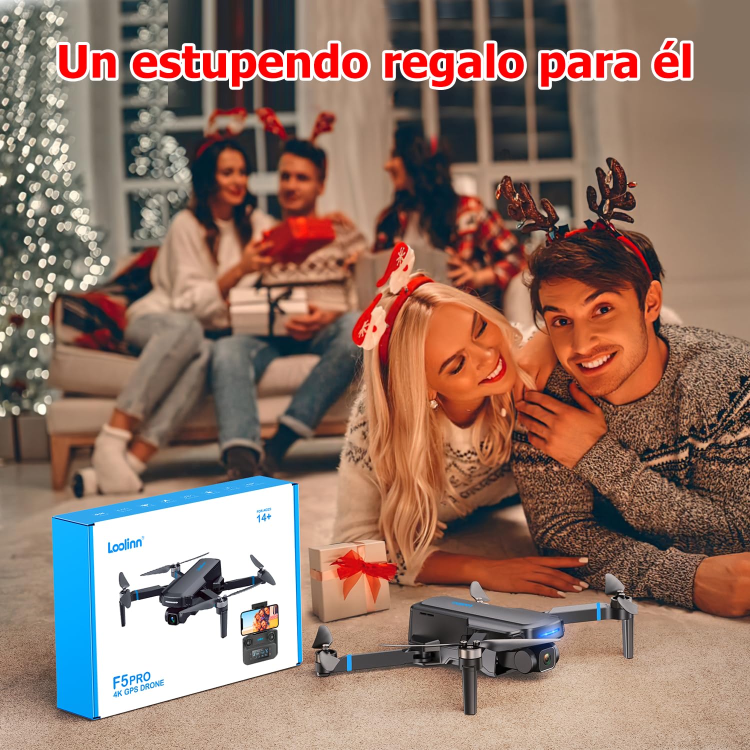 Loolinn | Dron con Cámara 4K para Principiantes y Expertos - 2 Baterías, 40 Minutos de Autonomía de Vuelo, Cámara 4K UHD con Función Panorámica y Video Time-Lapse, Menos de 250g - Ideal para Regalo
