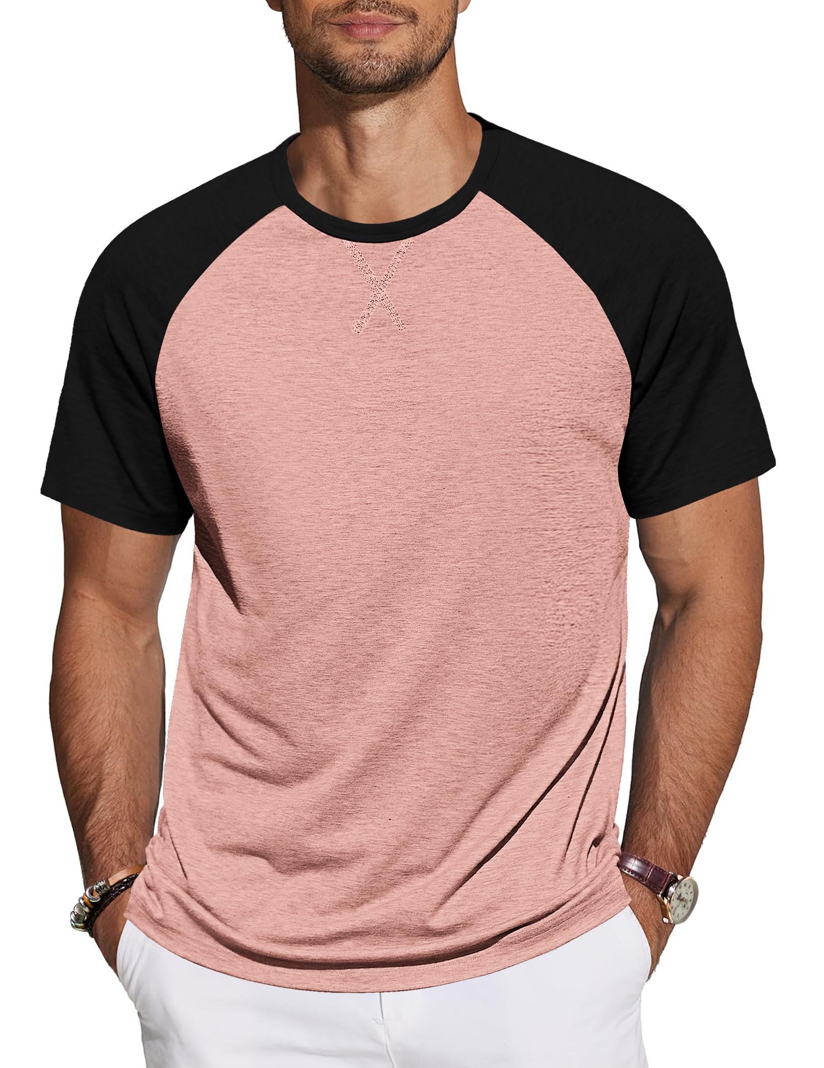 TARAINYA T-Shirt Herren Baumwolle Kurzarm Rundhals Einfarbig Shirts Männer Sommer M-4XL