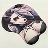 Anti-Slip Oppai Mouse pad 3D Mousepad Furry Anthro Anime Manga Breast Gaming Wrist Rest Boob-pad Mouse Mat (loonaa)