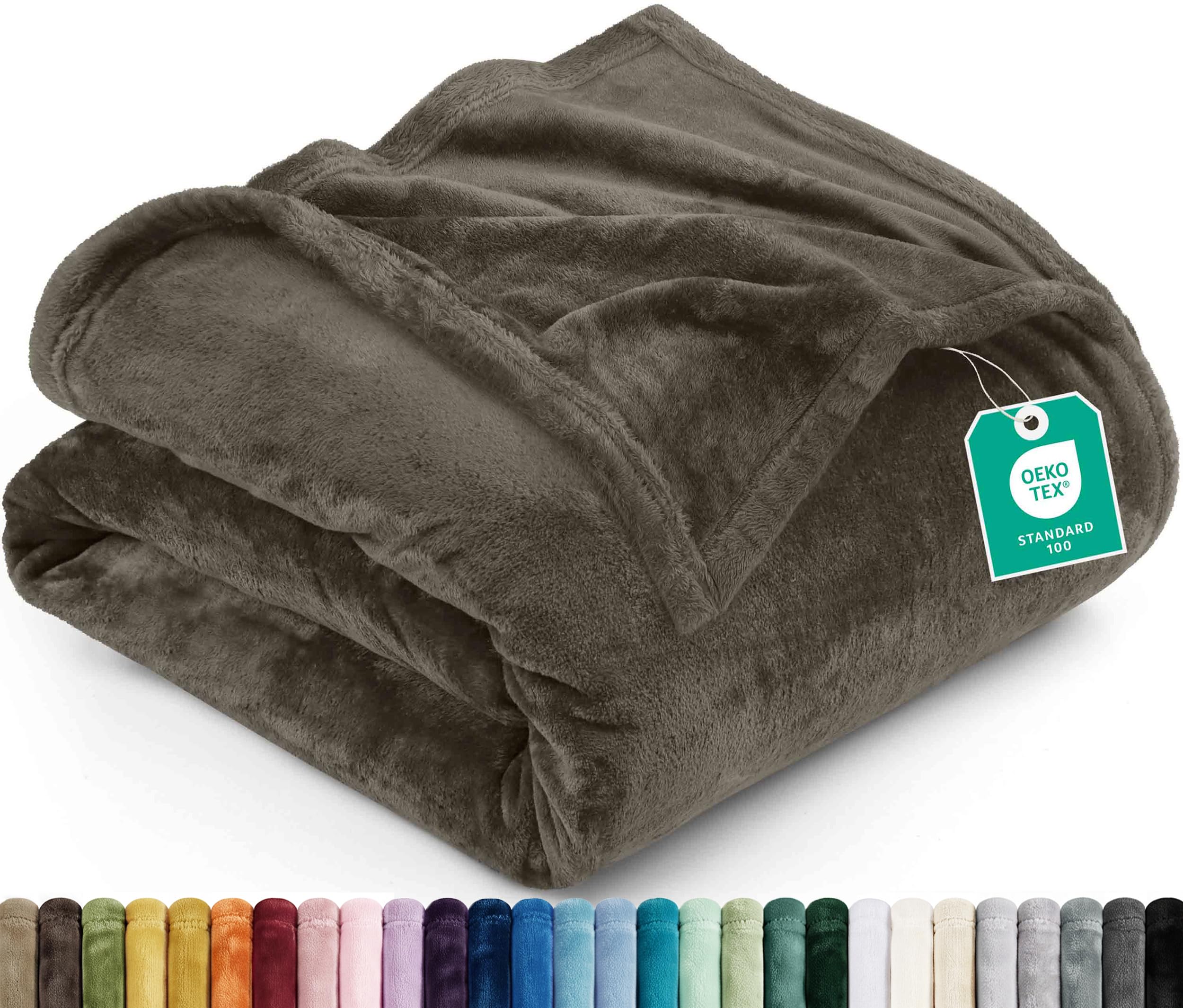 Utopia Bedding Ultra Soft Fleece Bed Blanket Twin Size Brown (60x80 Inches)