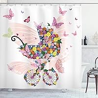 Vista 158 de Ambesonne Cortina para regadera náutica con palmeras