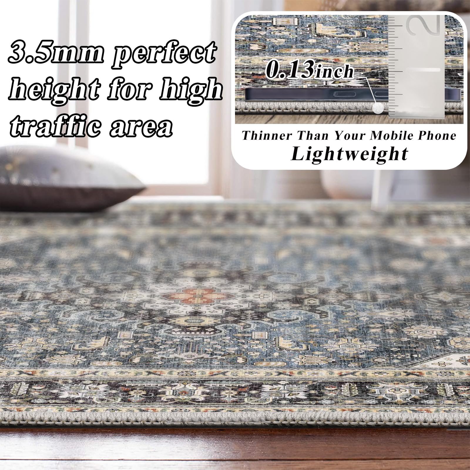 Amazon.com: HILORUUG Washable Area Rug Vintage - 9x12 Bedroom