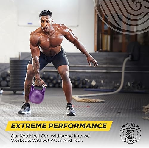 Miniatura 4 de Kettlebell Kings Competition Kettlebells Weight (35mm handle) 8-48 KG Hand weights Workout Gym Equipment & Strength training sets for Women & Men