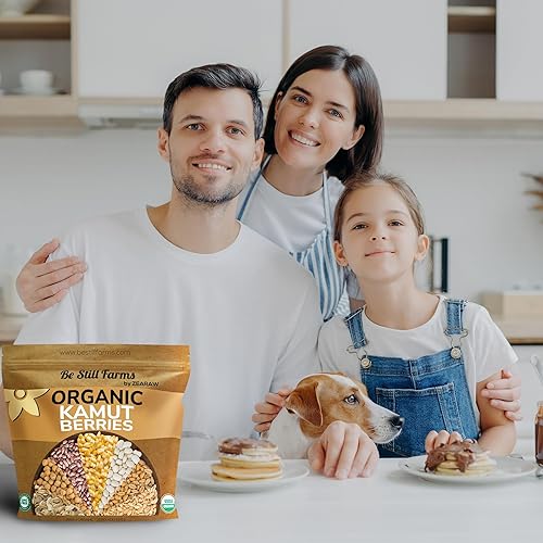 Miniatura 6 de Be Still Farms - Bayas de trigo Kamut orgánicas (2.8 libras)  Grano entero antiguo a granel por Be Still Farms  Ideal para harina, pasta, ensaladas,