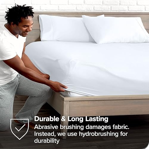 Miniatura 3 de Bare Home Juego de sábana bajera y fundas de almohada, microfibra ultrasuave de 1800 hilos, lujosa, doble cepillado, bolsillos profundos, ajuste