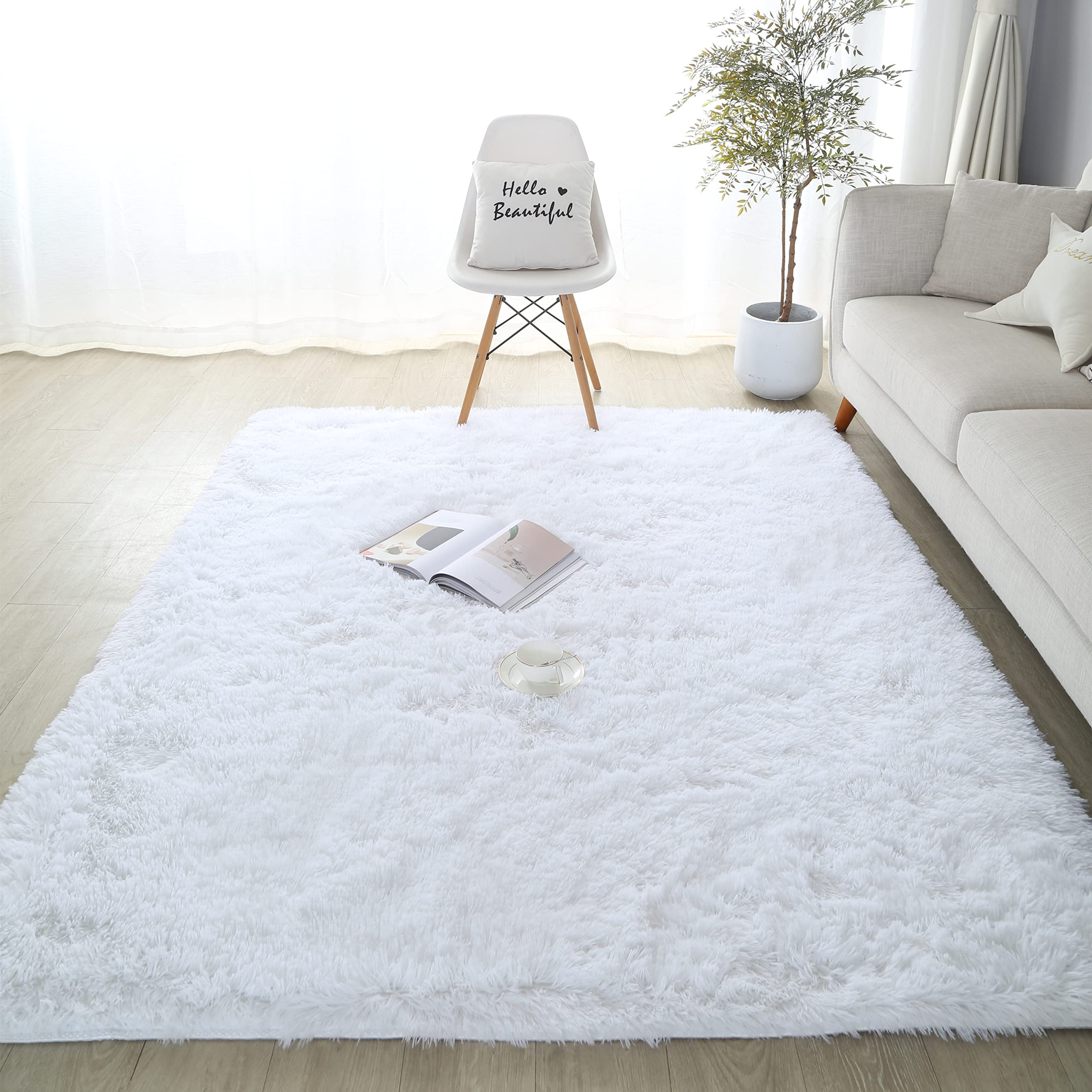 LYKEJI Tapis Shaggy Rose Ultra Doux Pour Enfant – Moelleux Antidérapant 80x120 Cm, Parfait Pour Chambre Et Salon