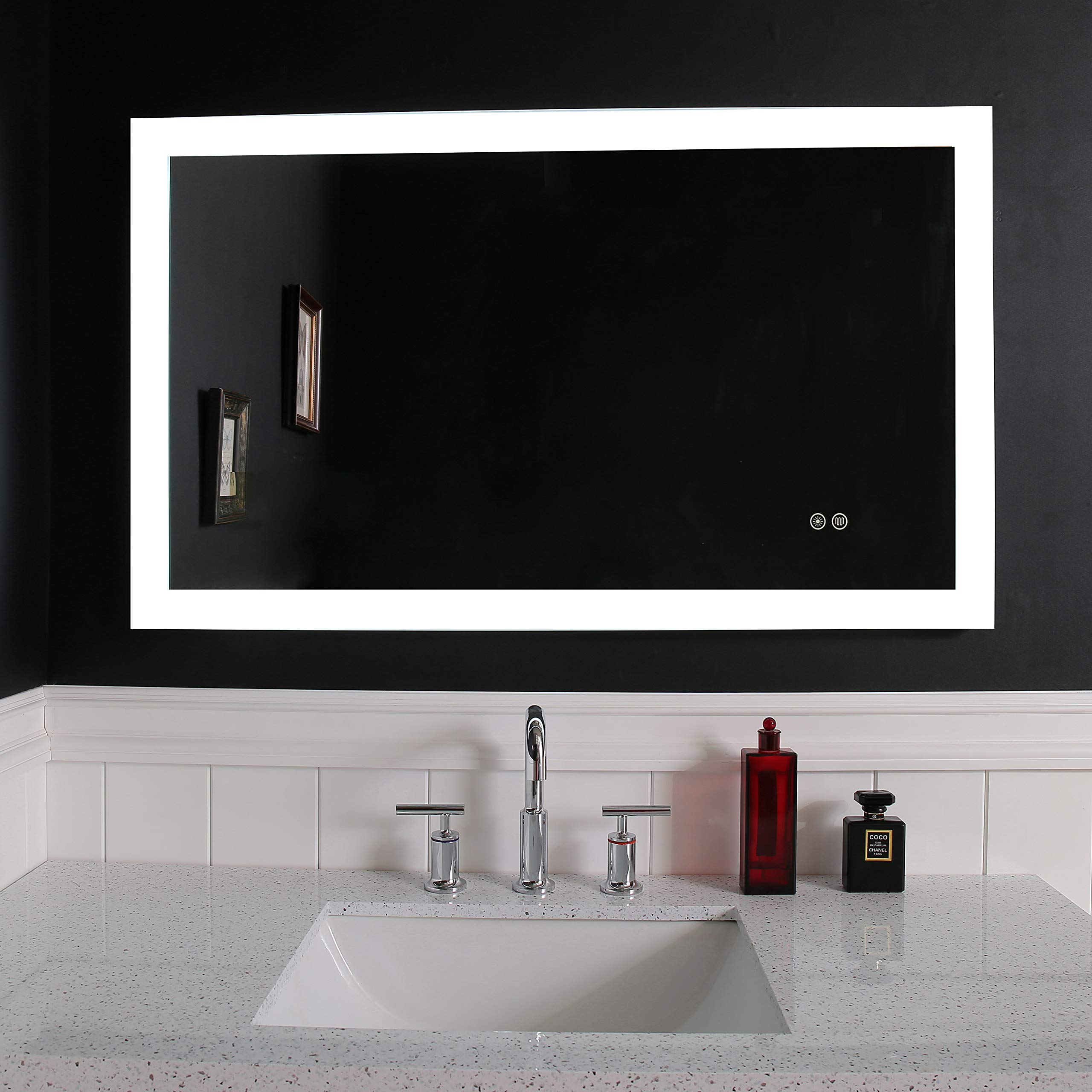 JOVOL LED Lighted Bathroom Mirror, Wall Mounted Vanity Mirror with