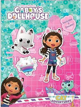 DreamWorks Gabbys Dollhouse Decals - Set of 3 Vinyl Stickers for Car Water Bottle Bike Helmet Laptop Skateboard - Outdoor Rated Water Resistant Vinyl