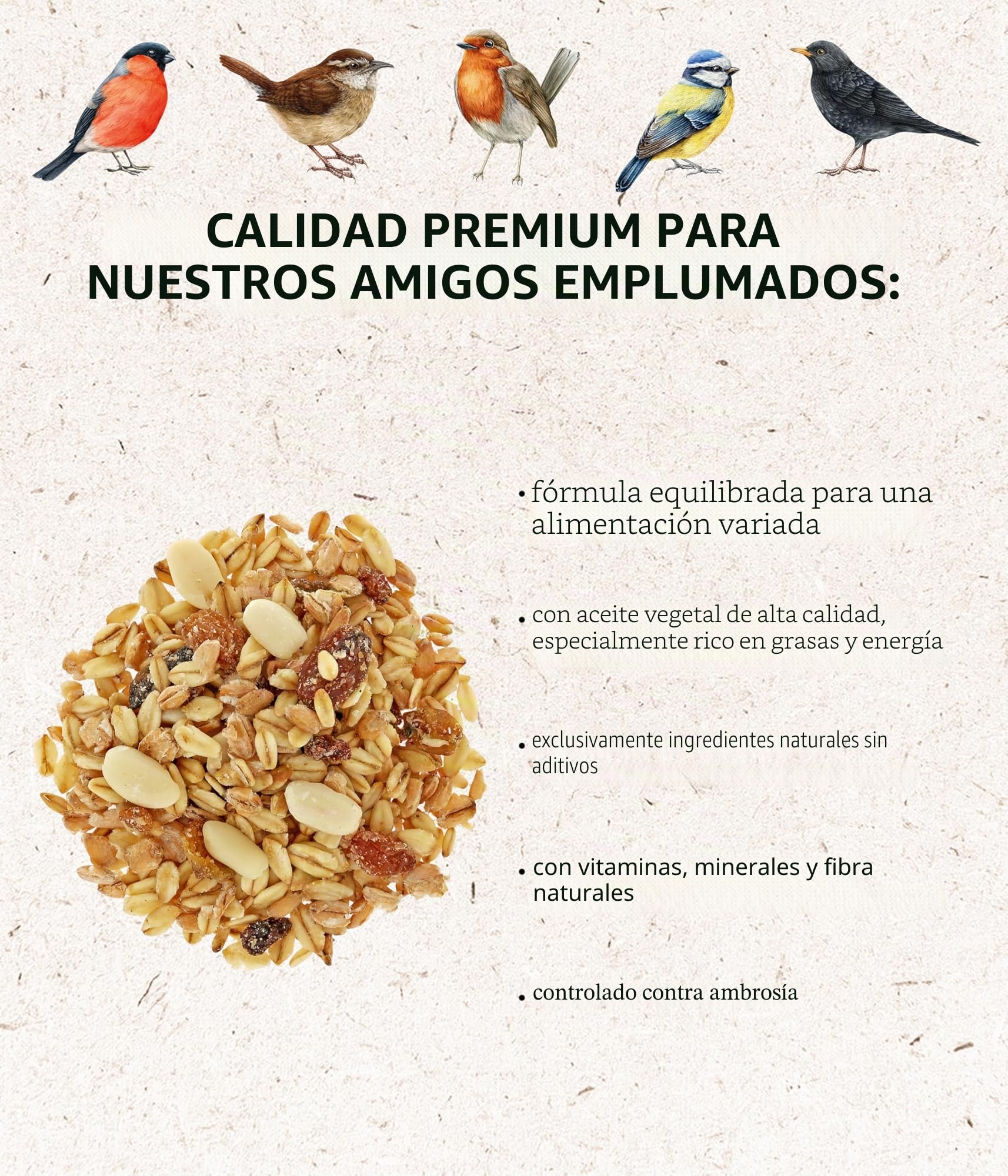 Dehner Natura Premium - Comida para Aves Silvestres (5 kg)