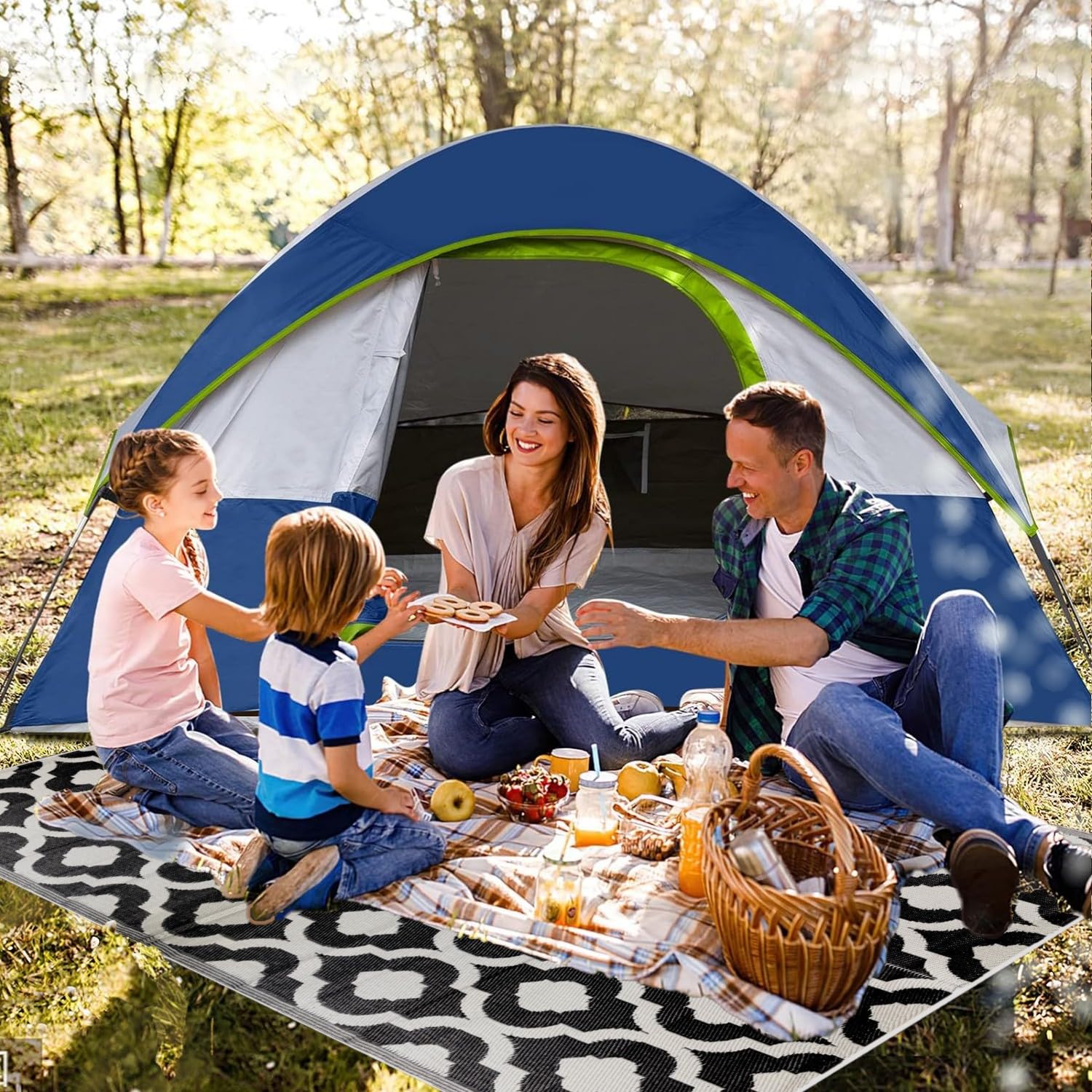 Amazon.com: BalajeesUSA Outdoor Rug - 5x7 Black, Reversible