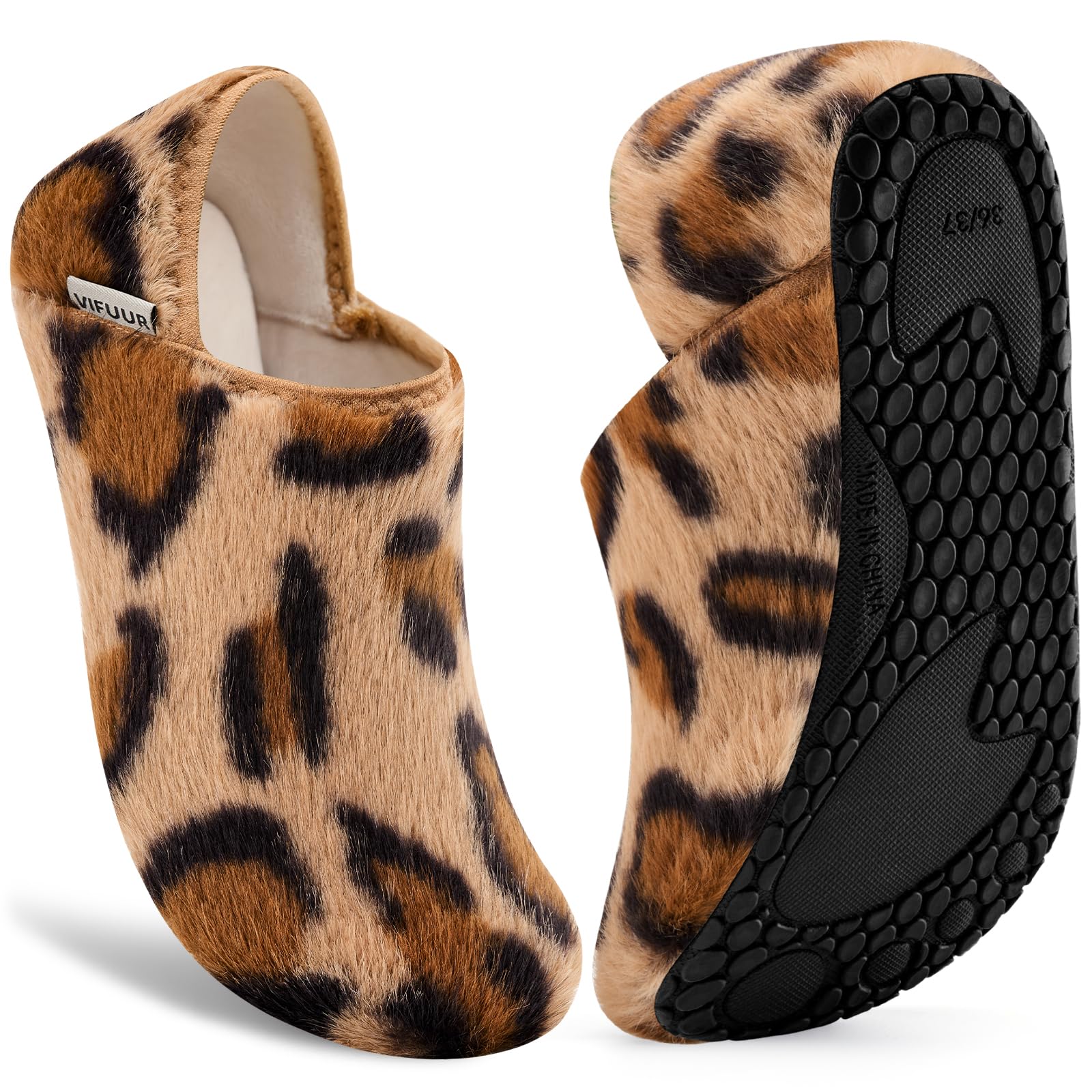 VIFUUR House Slippers for Women Men Slip on Indoor Barefoot Slipper Socks Fuzzy Cozy Sock Shoes for Home
