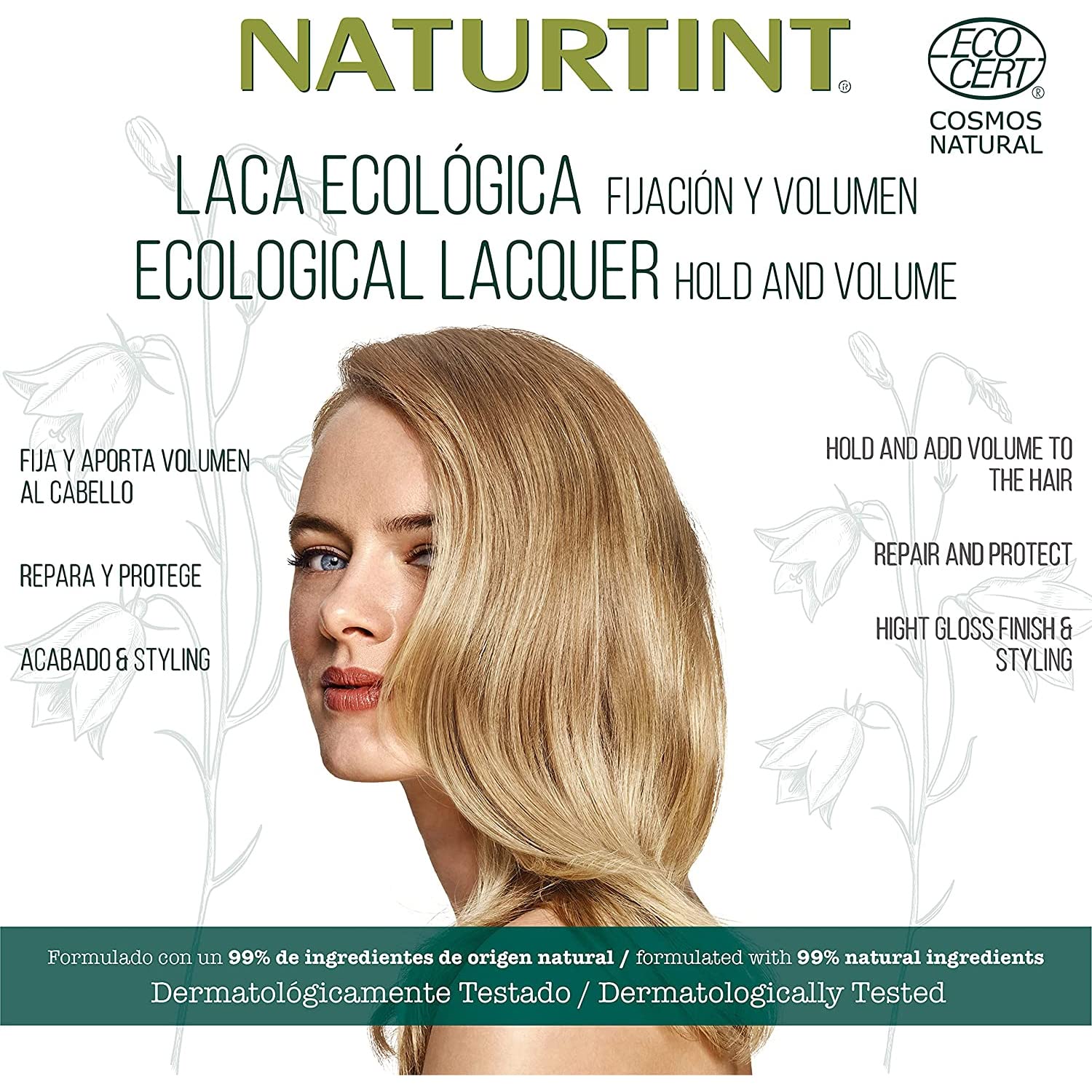 Naturtint Styling Mocowanie Brak - więcej objętości i jasności, doskonałe naturalne wykończenie, działanie przeciwciśnieniowe, 99,6% naturalnych składników, baobab abstrakcyjne, bezbarwne, 175 mililiter