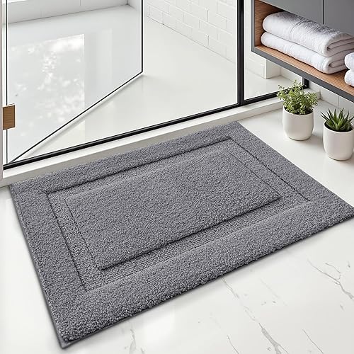 Miniatura 5 de LUMI Alfombras de baño ultrasuaves antideslizantes con parte trasera de goma, absorbente y lavable, de secado rápido, alfombra de felpa de