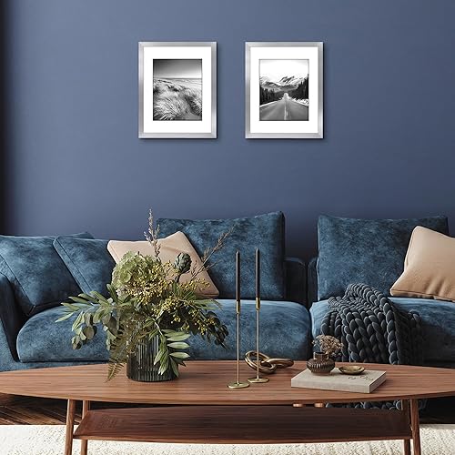 Vista 113 de Americanflat Portarretratos de 8 x 12 pulgadas con plexiglás pulido, juego de 2 portarretratos de 6 x 8 pulgadas con paspartú o para fotos de 8 x 12