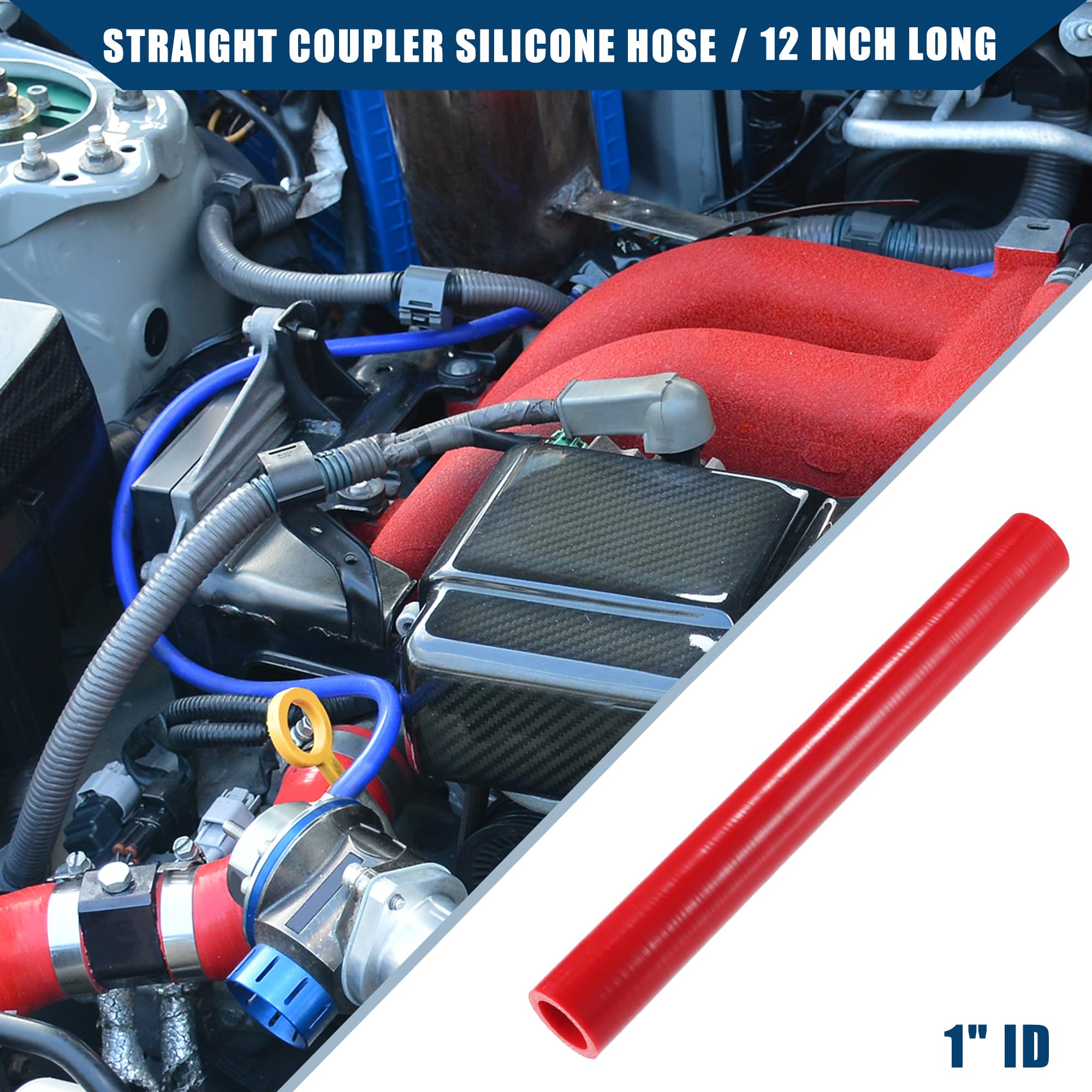 Autokupplung Silikonschlauch/Innen für Autos/Strapazierfähig 1" ID / 1 Stück Rot
