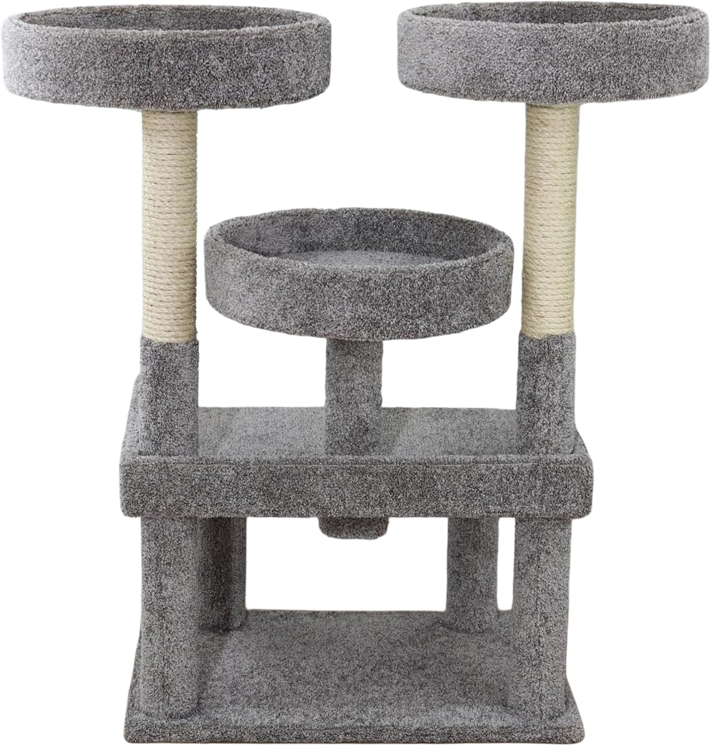 Prestige Cat Trees 46″ XXL Heavy Duty Cat Tree – Extra-Large, Sturdy Indoor Cat Tower with Multiple Perches, Sisal Scratch Posts & Solid Wood Base (Gray)