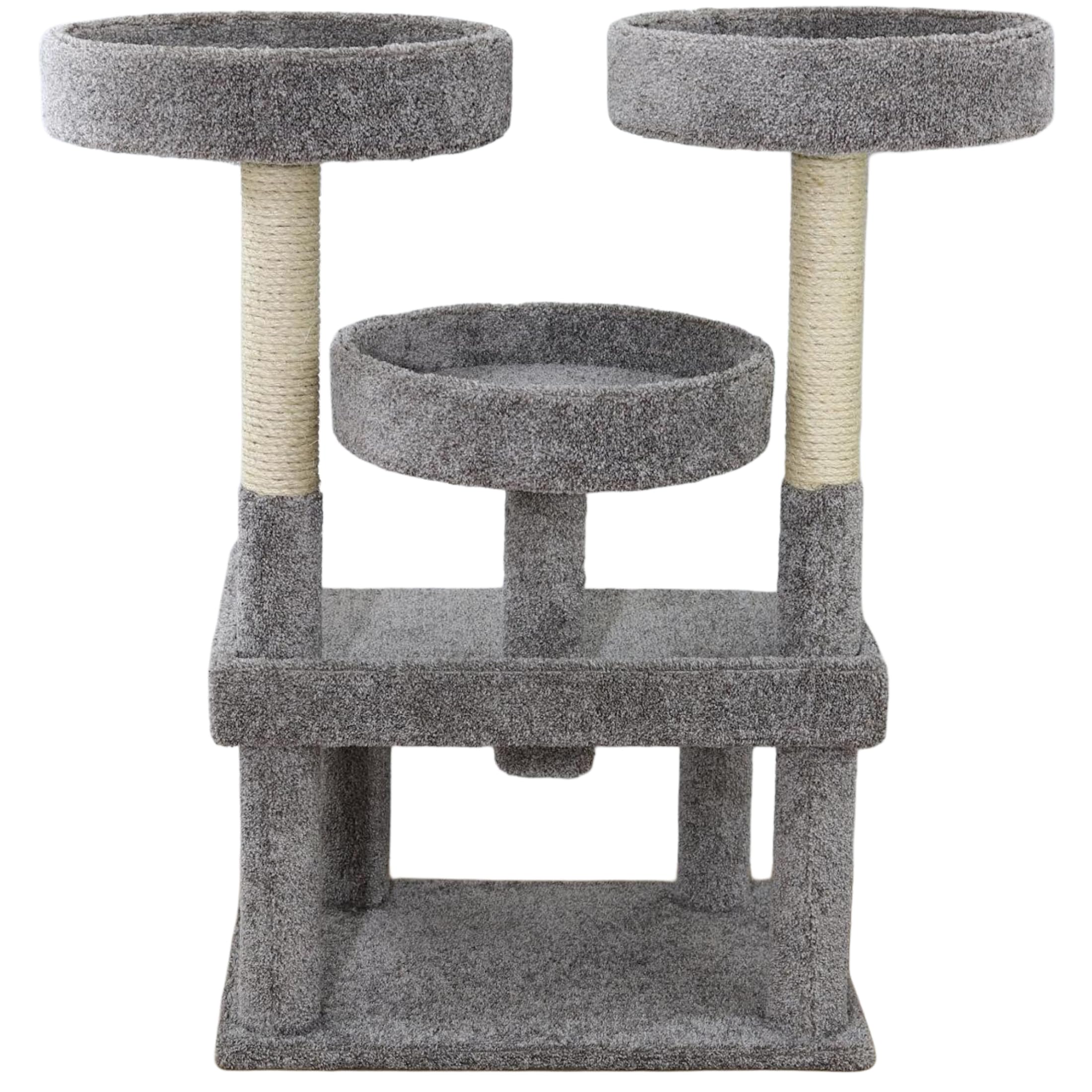 Prestige Cat Trees 46″ XXL Heavy Duty Cat Tree – Extra-Large, Sturdy Indoor Cat Tower with Multiple Perches, Sisal Scratch Posts & Solid Wood Base (Gray) - image 4