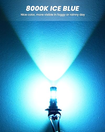 Miniatura 7 de PHINLION Bombillas LED antiniebla H10, color azul hielo, 3800 lúmenes, superbrillantes, 9145, 9040, 9045, 9140, 9155, repuesto para faros antiniebla