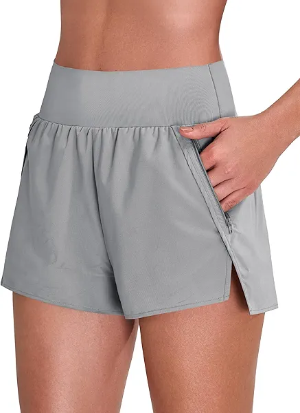 Blooming Jelly Womens High Waisted Running Shorts V Side Split Quick Dry Workout Athletic Shorts with Pockets 2025 2"