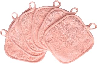 Makeup Remover Cloth for Face, Eye, Lips - Reusable Makeup Remover Pads Soft Microfiber Facial Cleansing Wipes 5" x 5" 6 Pack (Coral)