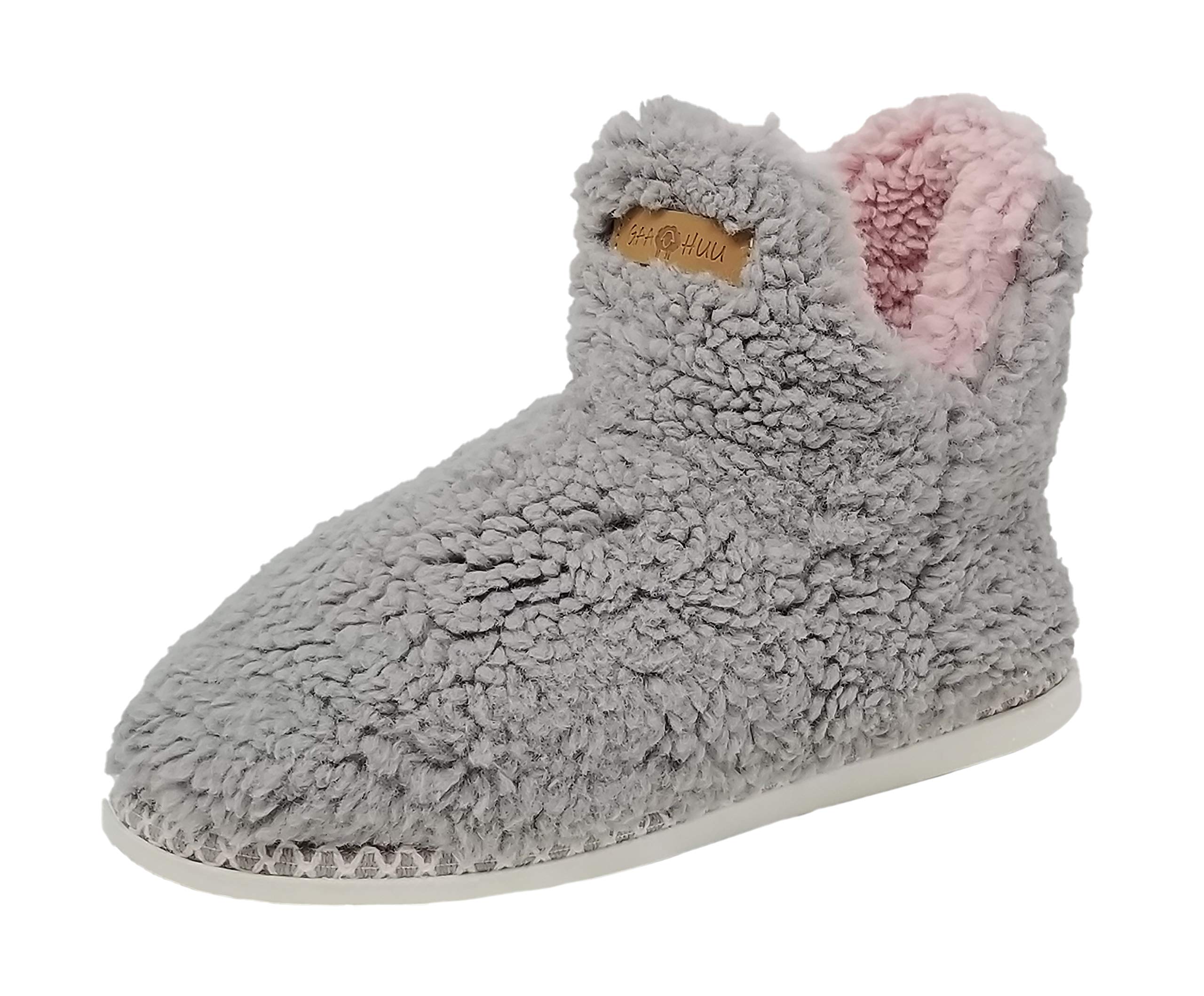 GaaHuu Womens Berber Slipper boot with memory foam