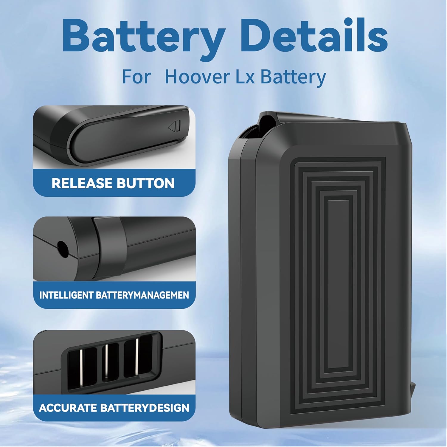 18V 4.0Ah Battery Replacement for Hoover Linx Battery,Compatible with Hoover Linx 18V Battery BH50000 302723001 BH50015 BH50010 Cordless Stick Vacuum Cleaner (1Pack)
