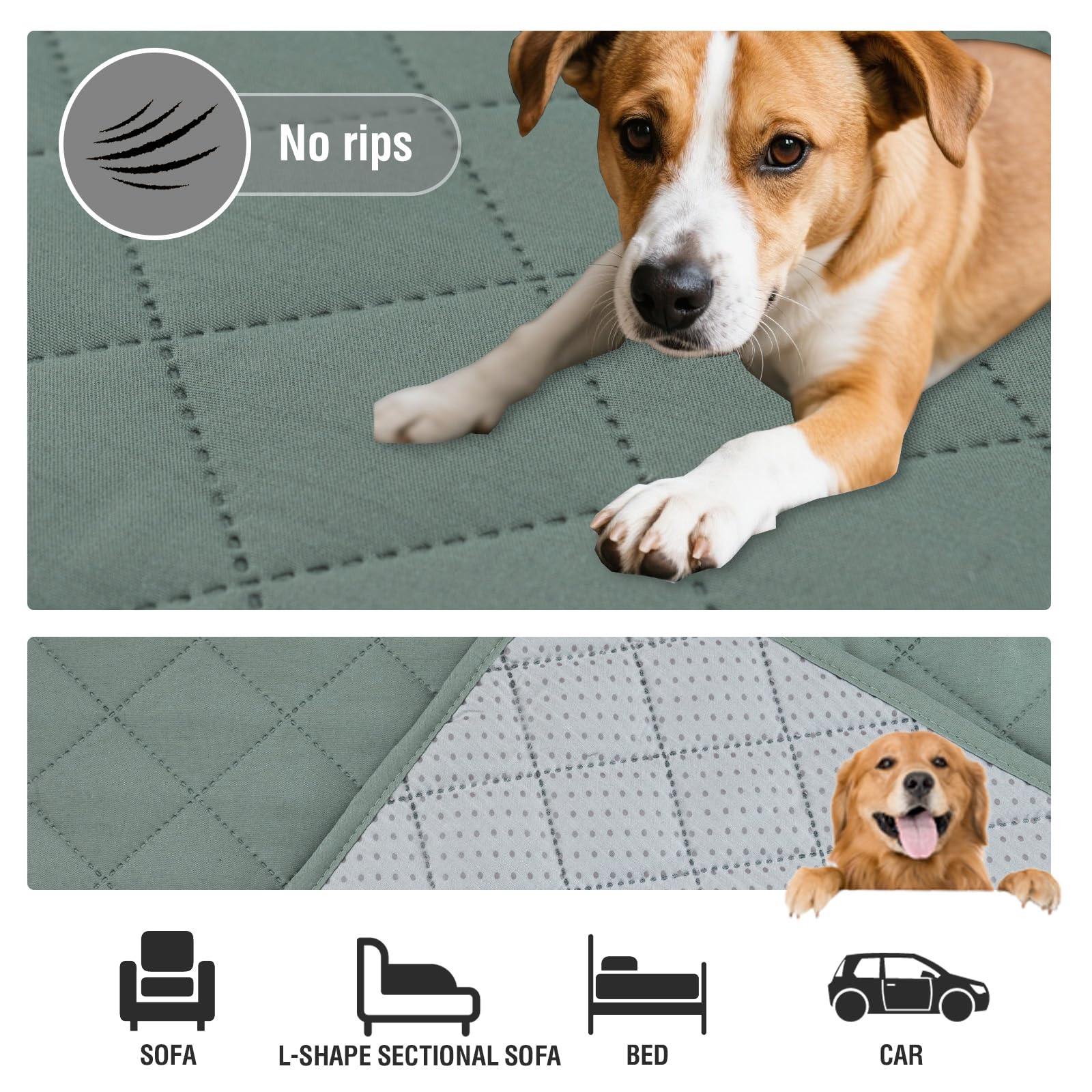 BellaHills Coperta per Cani Cane Gatto Lavabile Durevole, Tappetino Cane in Morbida e Calda, Copertina per Cani Gatti Adatto per Cani di Piccola e Media Taglia, 102 x 127cm, Ligliopad