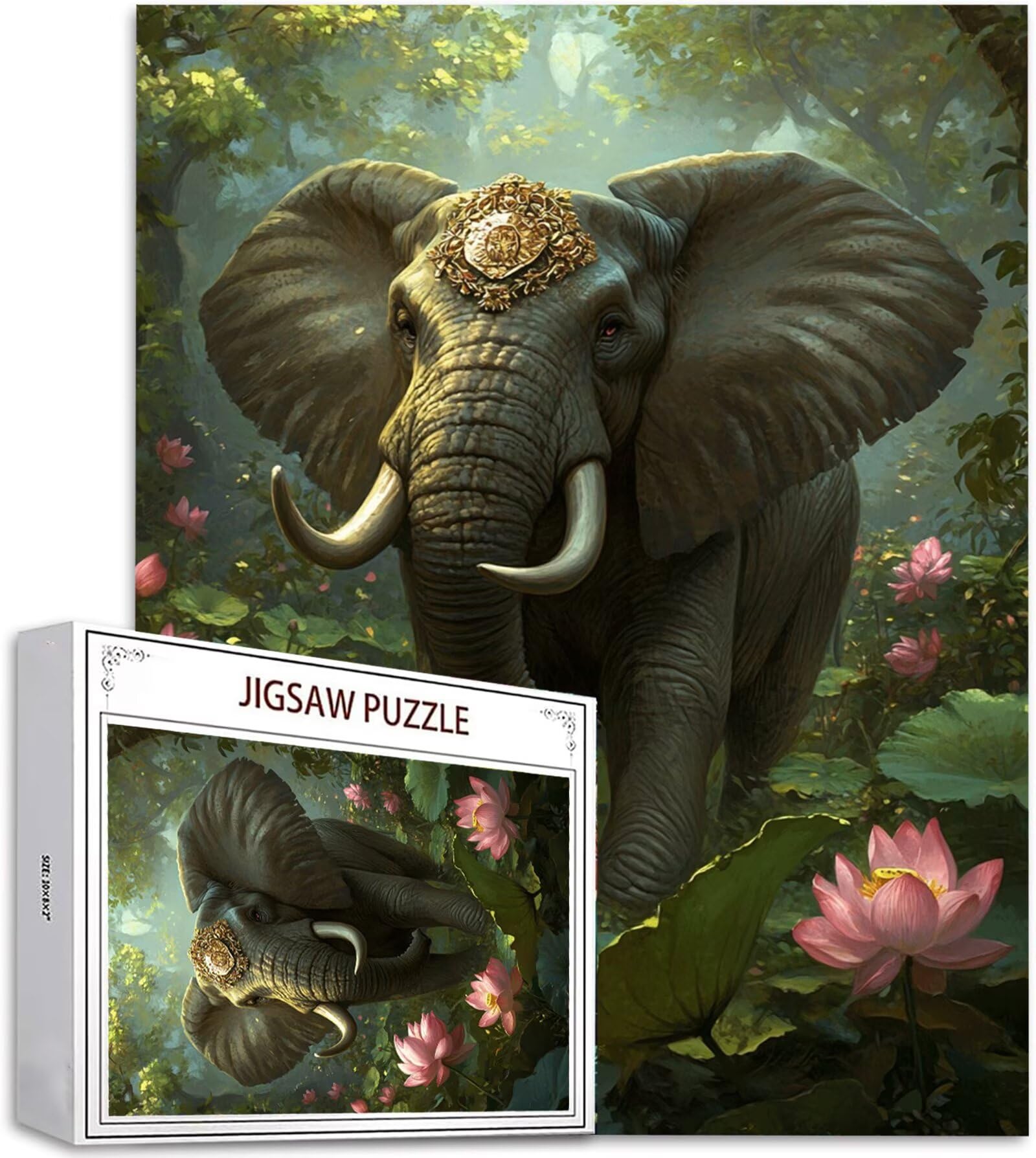 Puzzle 5000 Pezzi, 3 4 5 Anni Puzzle Elefante 6 7 8 Anni Giochi Educativi Sostenibili Con Motivi Per Adulti Da Gioco in Legno Di Alta Qualità Jigsaw Animale per Gioco Familiare, Regalo Natale H-6029