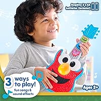 Vista 2 de Sesame Street Just Play - Rock with Elmo Guitarra, juego de disfraces y simulación, luces y sonidos de juguete musical preescolar, juguetes