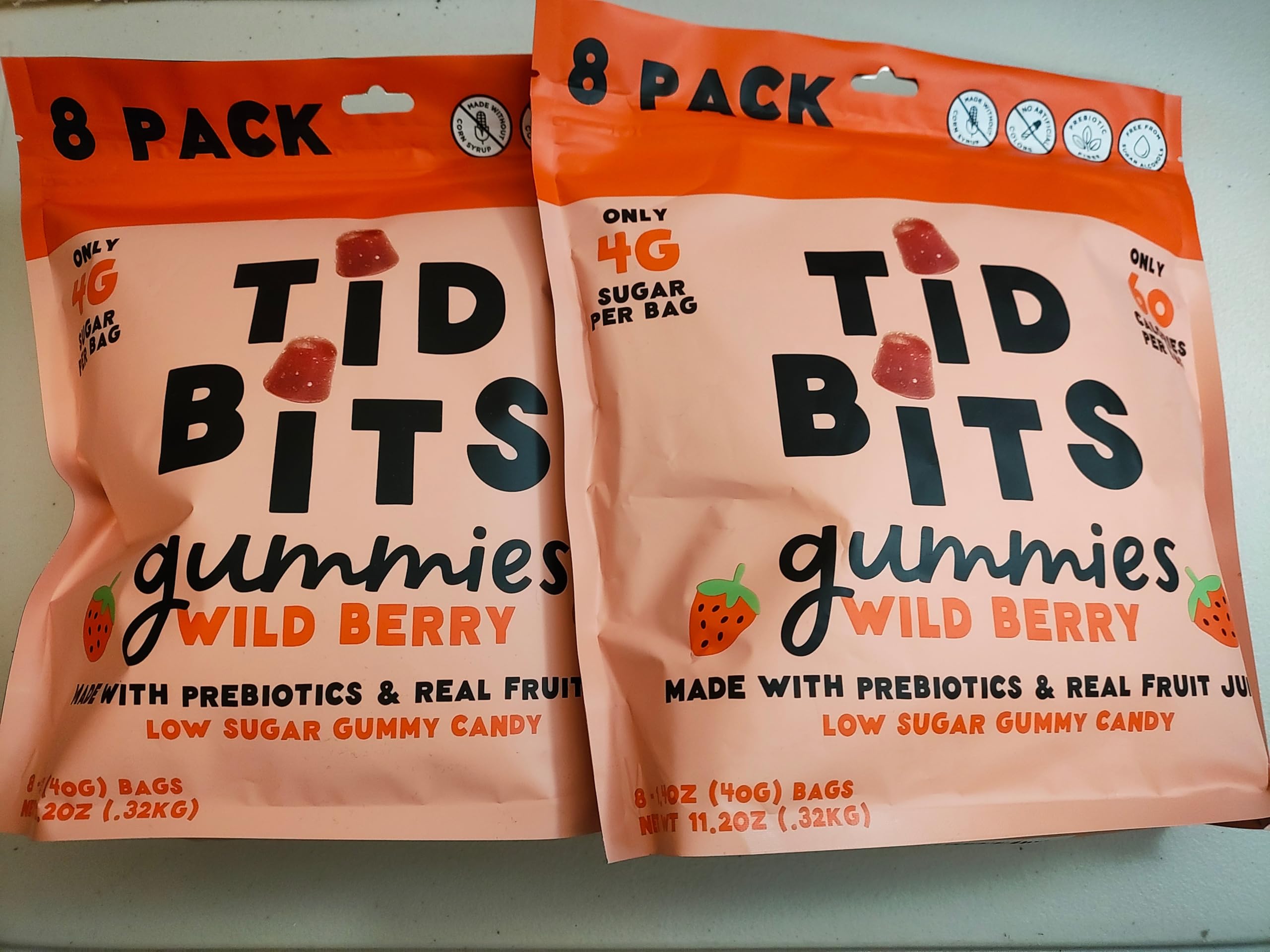 Tid Bits Gummies Low Sugar Candy 16-1.4oz (40g) Bags